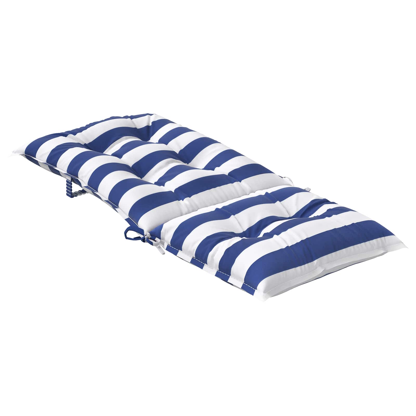 Outdoor-Kissen 6 Stk. Stoff Blau und Weiß 120 x 50 x 7 cm
