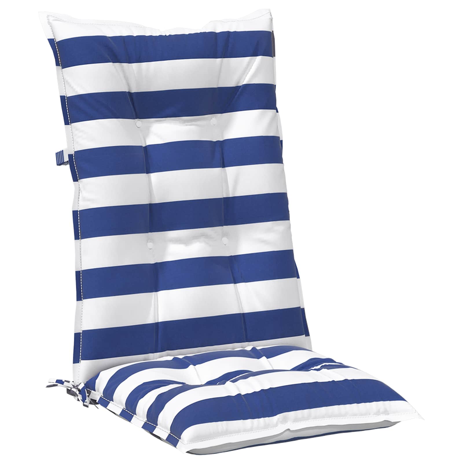 Outdoor-Kissen 6 Stk. Stoff Blau und Weiß 120 x 50 x 7 cm