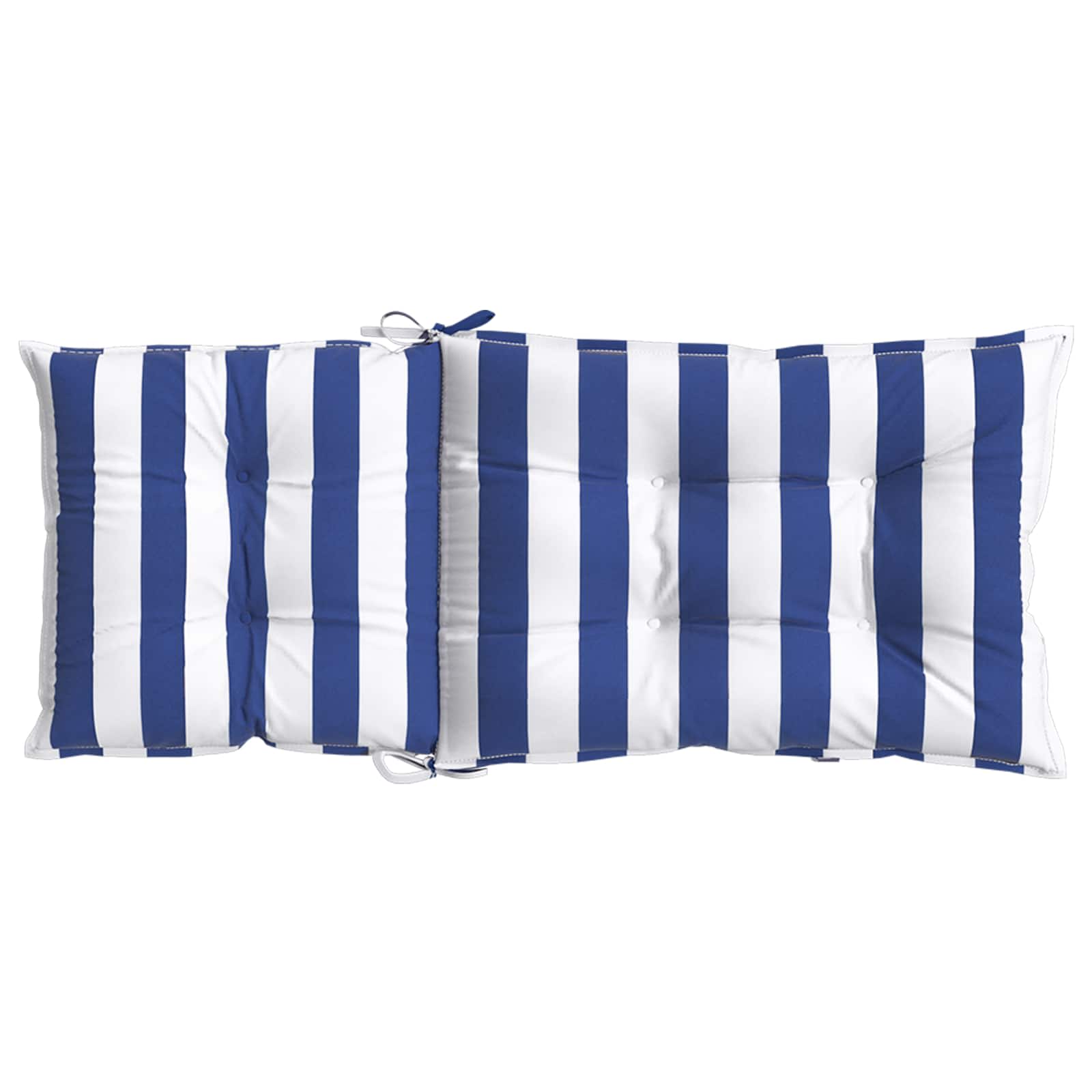 Outdoor-Kissen 6 Stk. Stoff Blau und Weiß 120 x 50 x 7 cm