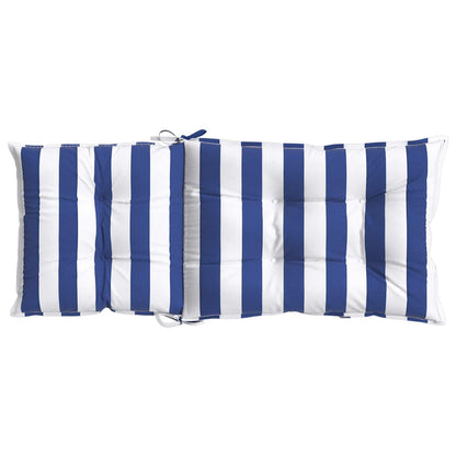 Outdoor-Kissen 6 Stk. Stoff Blau und Weiß 120 x 50 x 7 cm