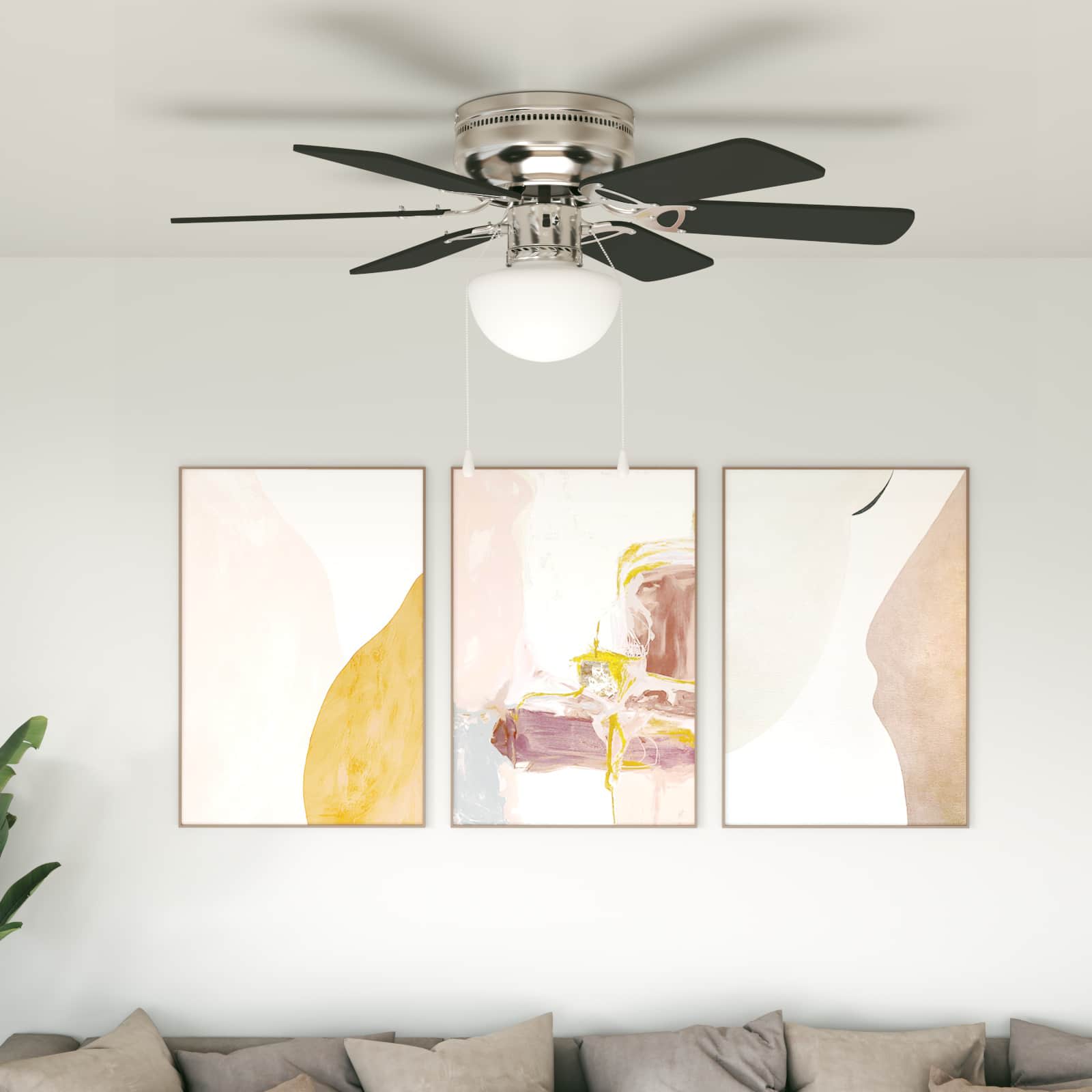Deckenventilator mit Licht Ø 82 cm Schwarz