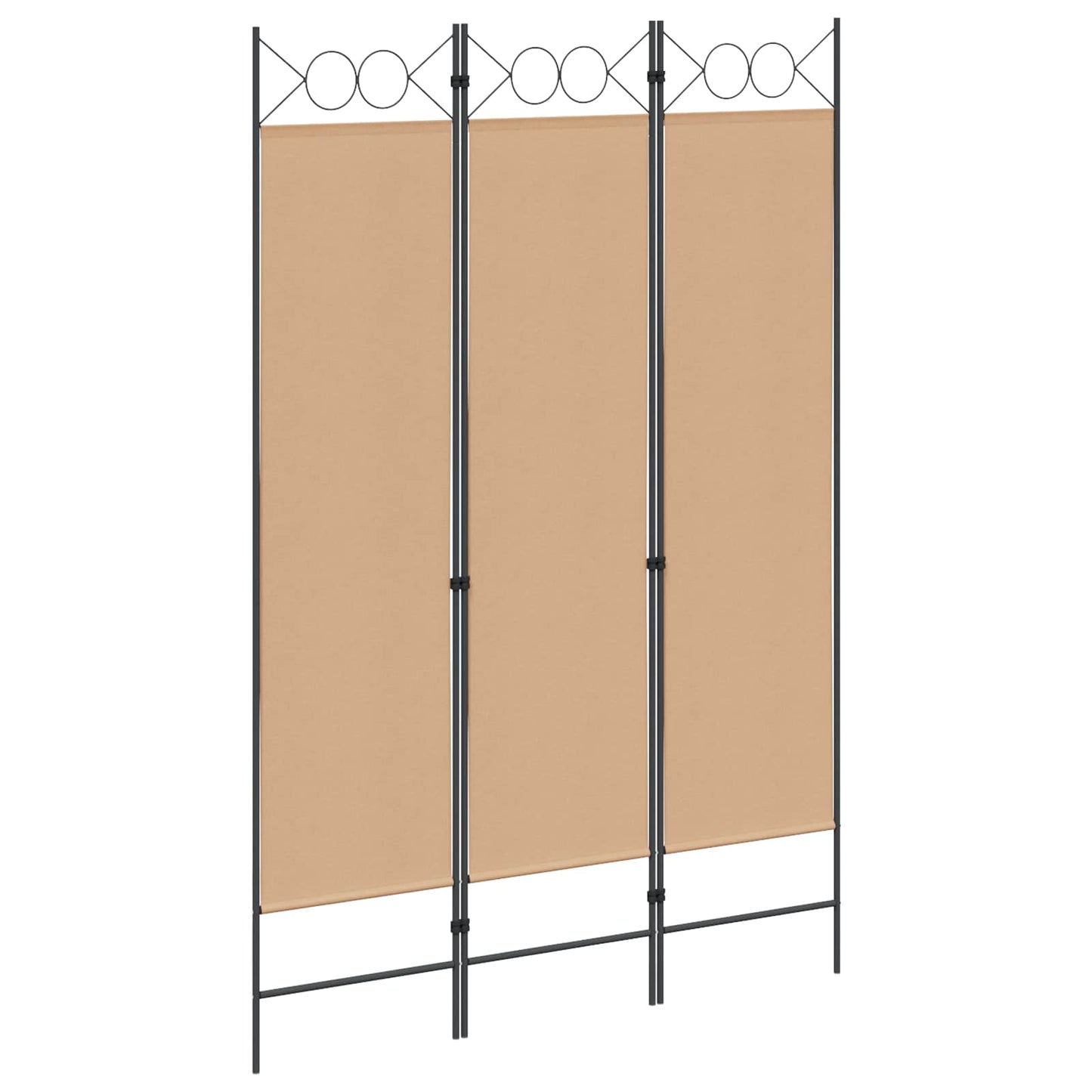 3-Panel Room Divider Beige 120 x 180 cm Stoff