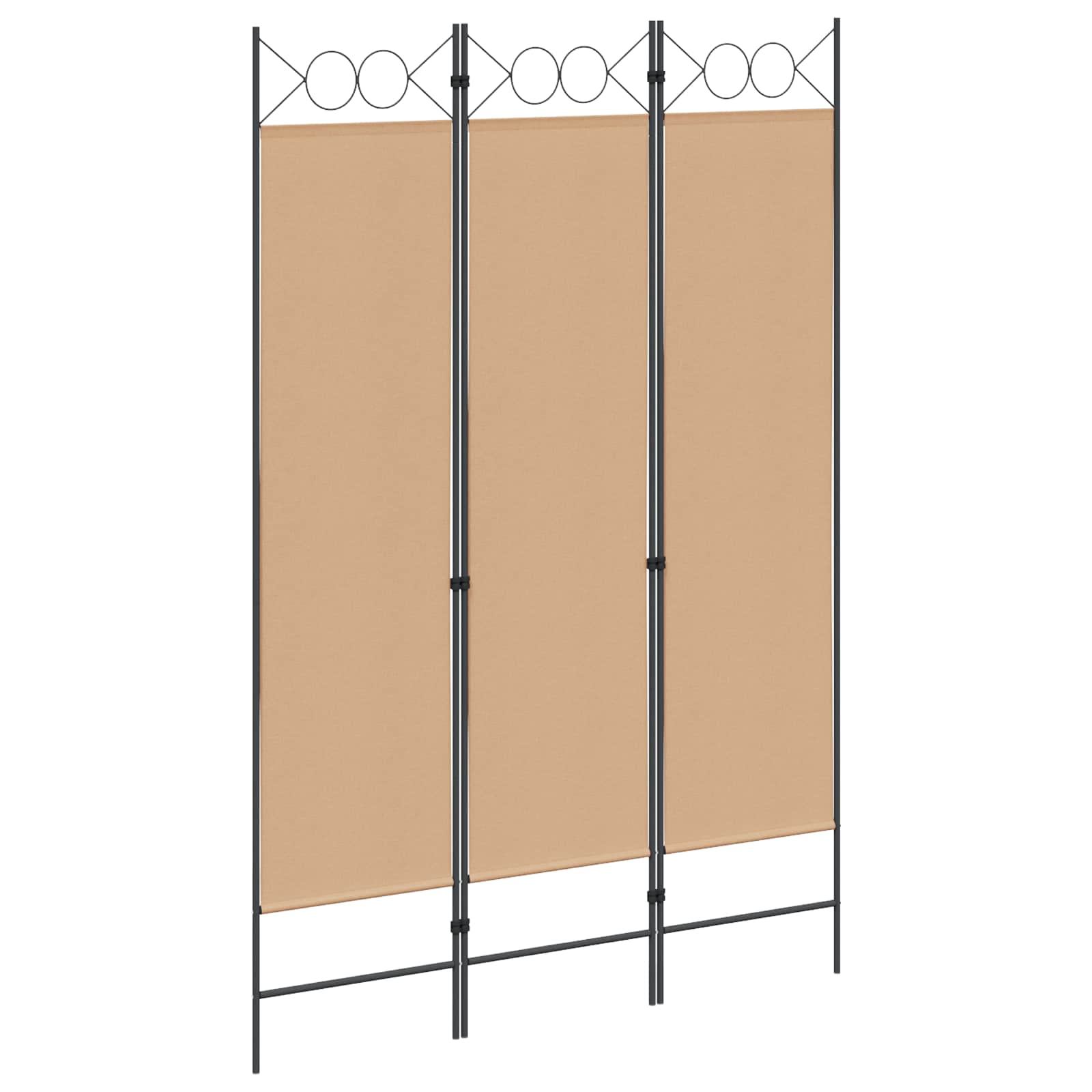 3-Panel Room Divider Beige 120 x 180 cm Stoff
