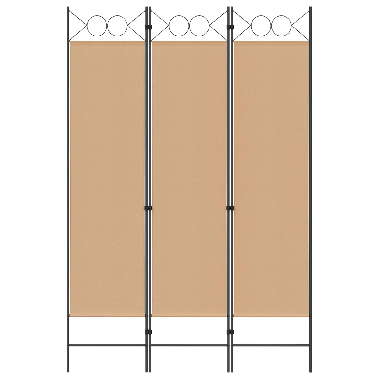 3-Panel Room Divider Beige 120 x 180 cm Stoff