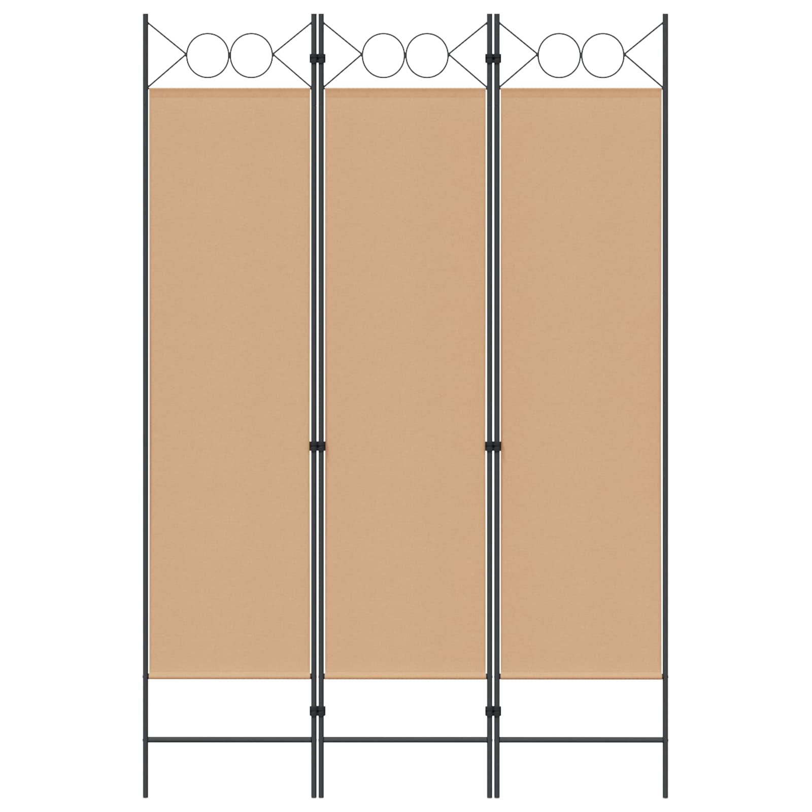 3-Panel Room Divider Beige 120 x 180 cm Stoff