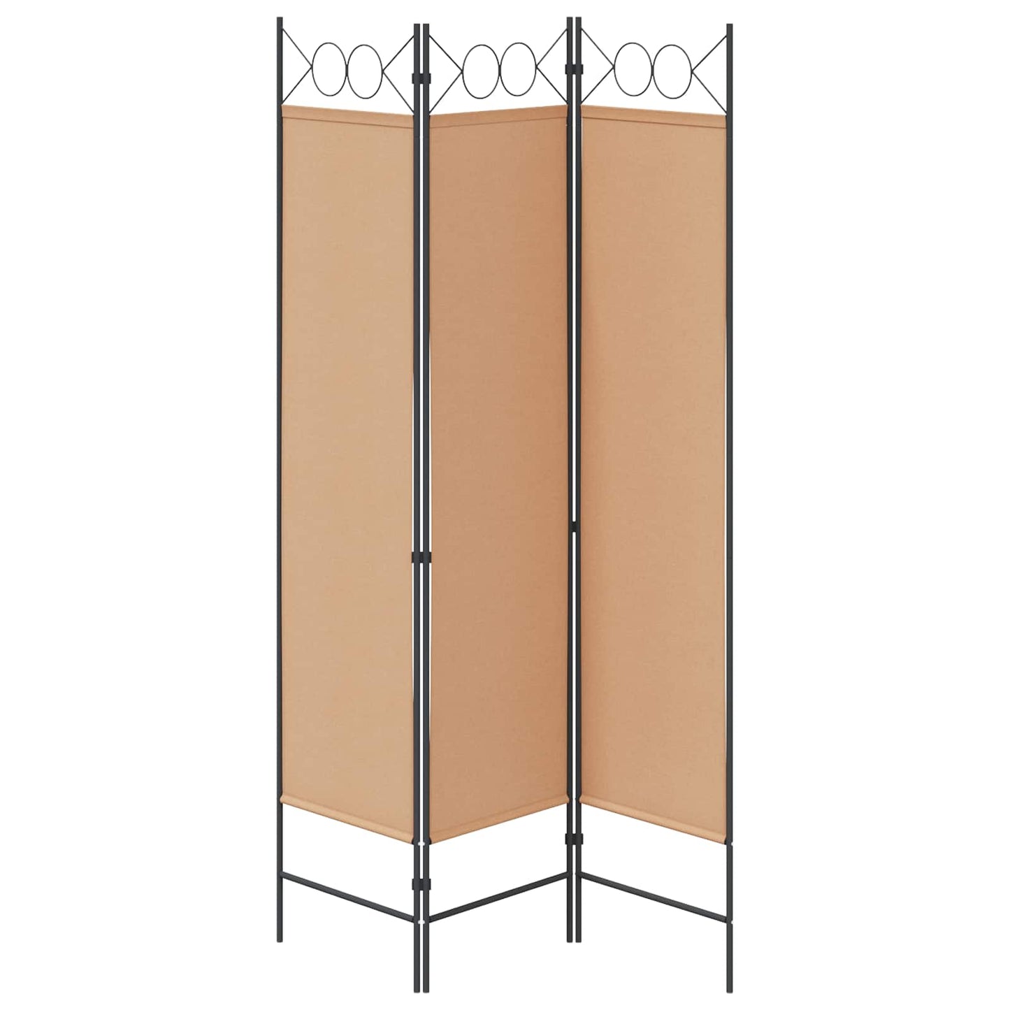 3-Panel Room Divider Beige 120 x 180 cm Stoff