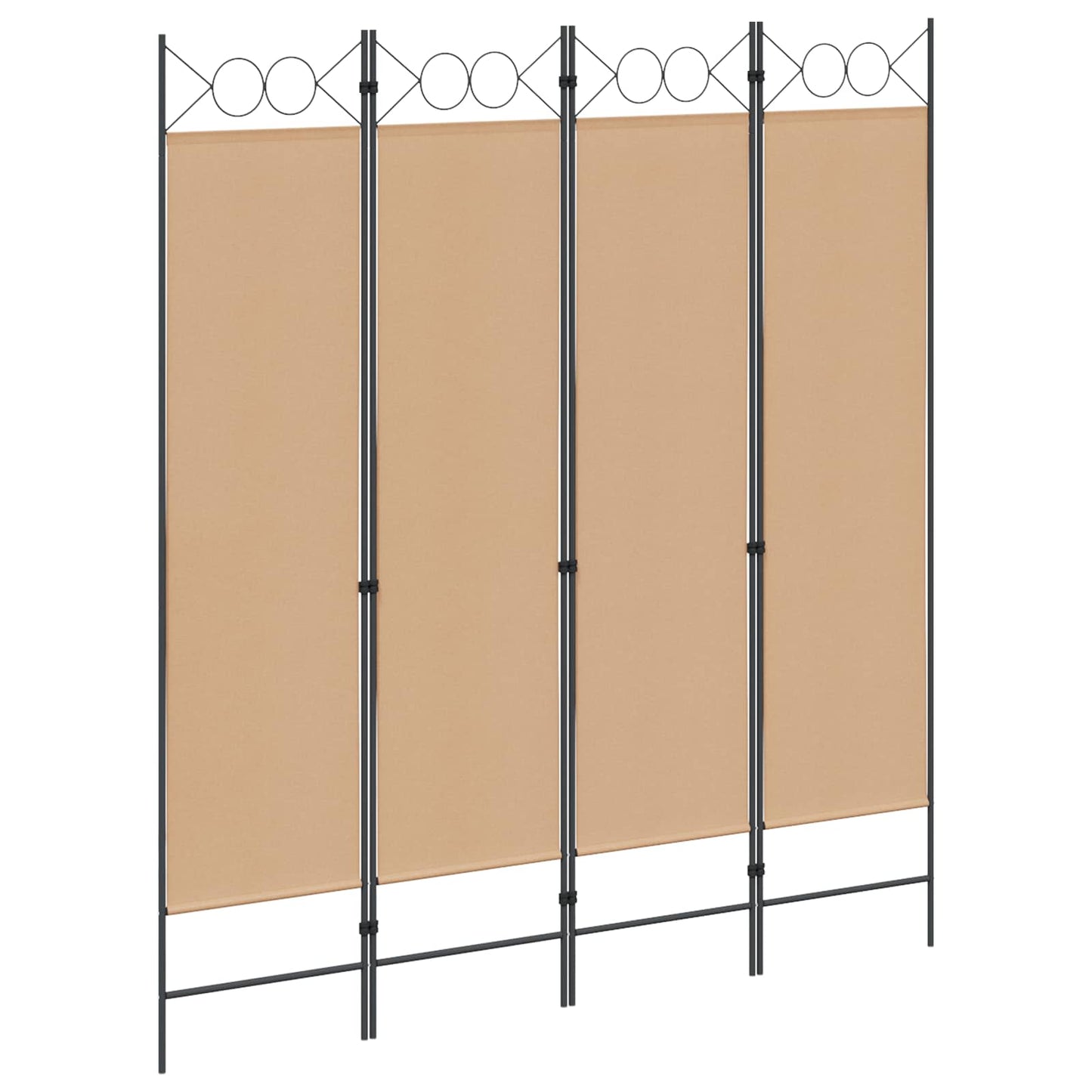 4-Panel Room Divider Beige 160 x 180 cm Stoff