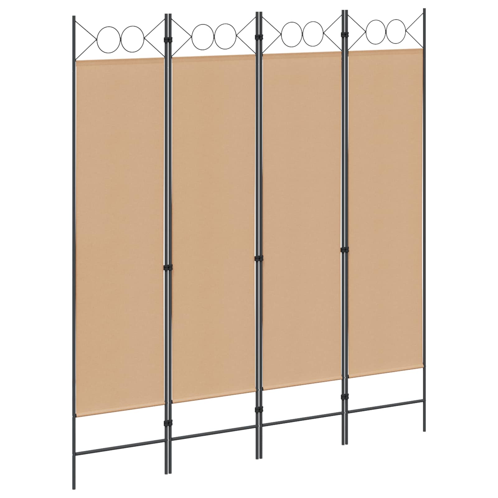 4-Panel Room Divider Beige 160 x 180 cm Stoff