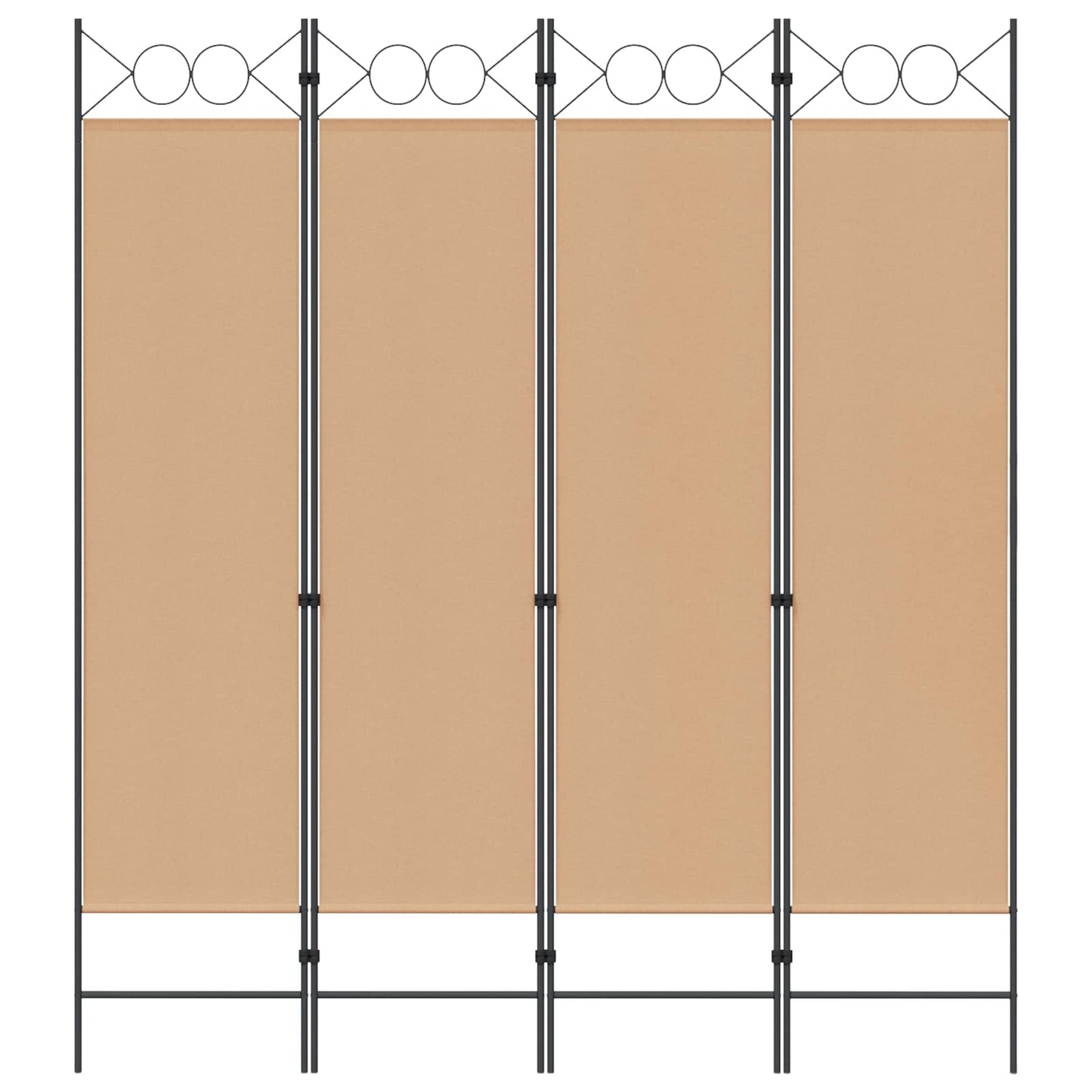4-Panel Room Divider Beige 160 x 180 cm Stoff