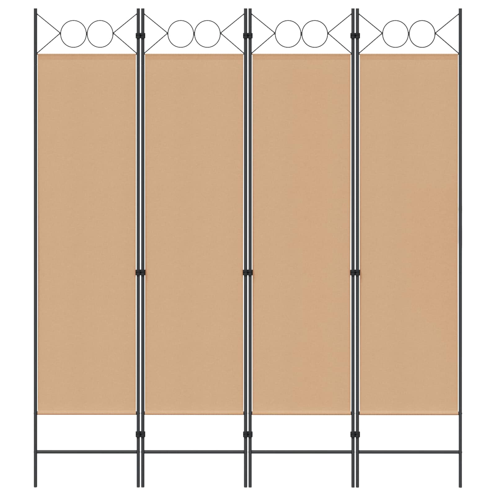4-Panel Room Divider Beige 160 x 180 cm Stoff