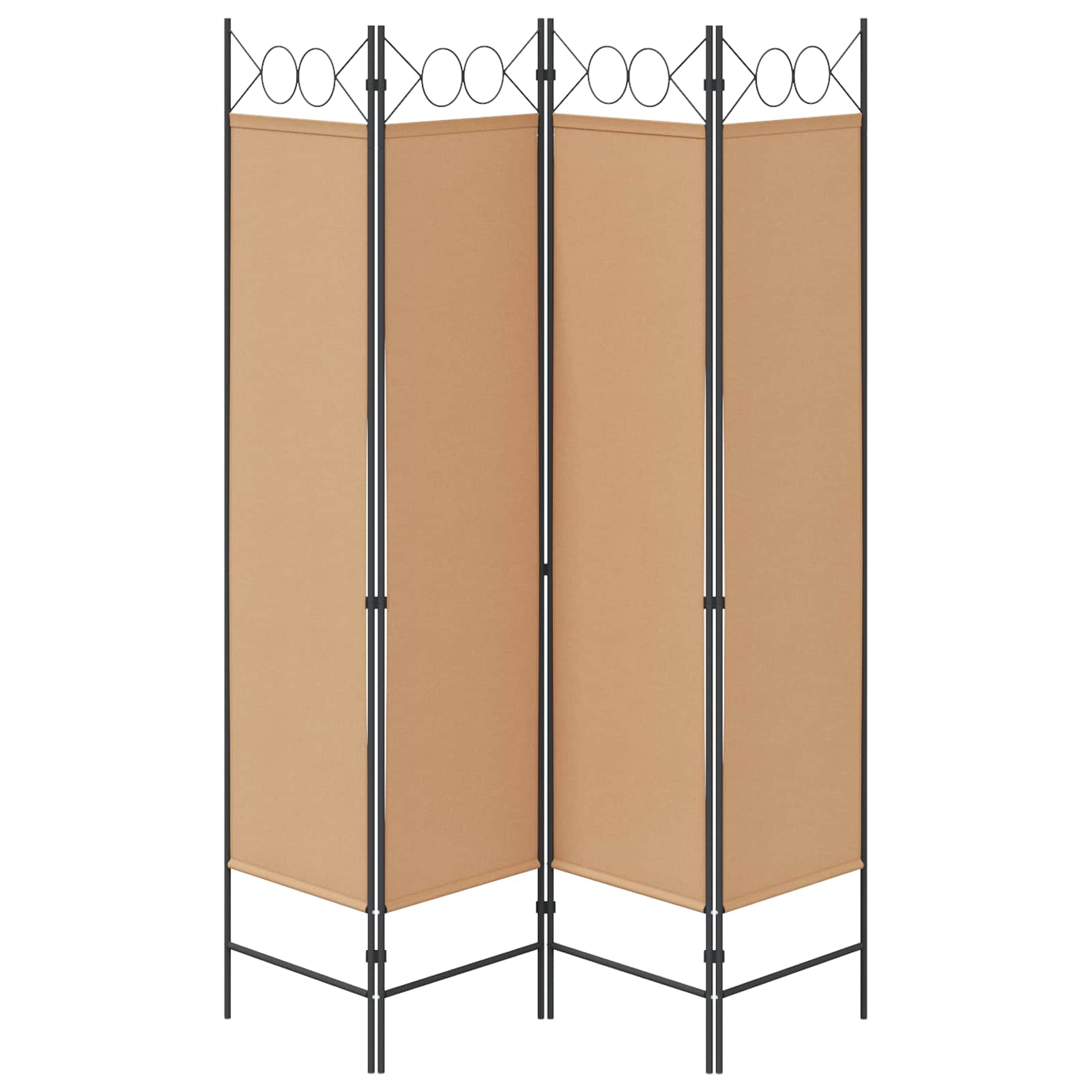 4-Panel Room Divider Beige 160 x 180 cm Stoff