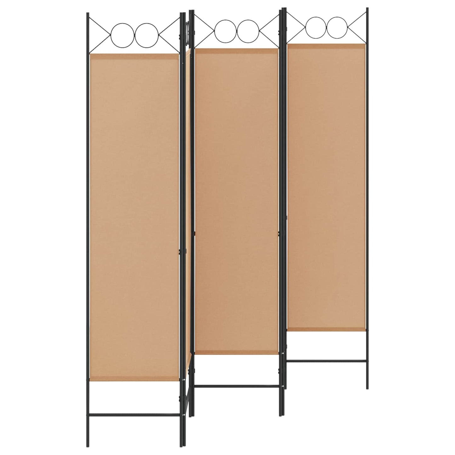 5-Panel Room Divider Beige 200 x 180 cm Stoff