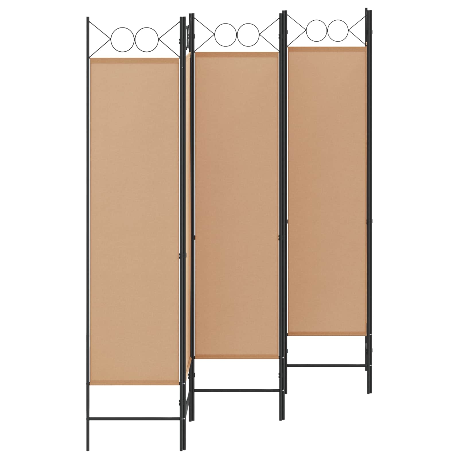 6-teiliger Raumtrenner Beige 240 x 180 cm Stoff