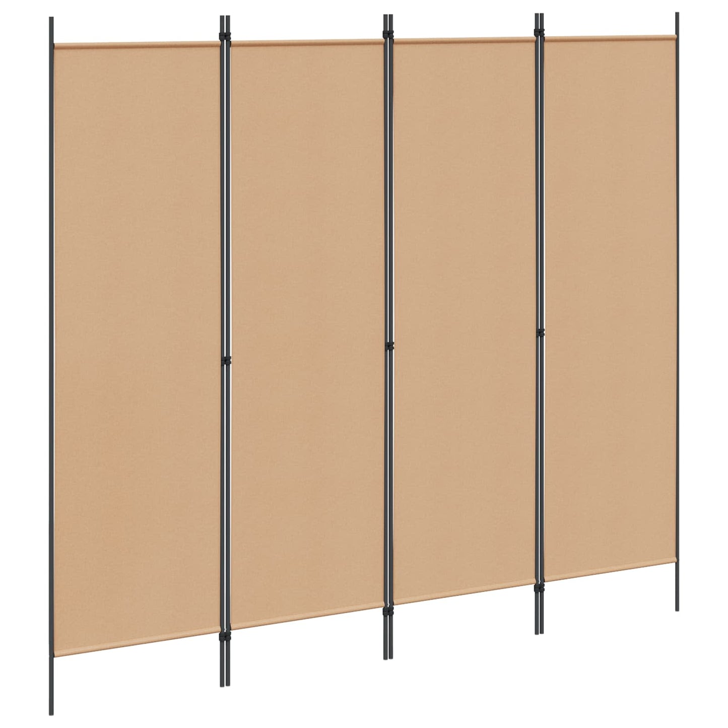 4-teiliger Raumteiler Beige 200 x 180 cm Stoff