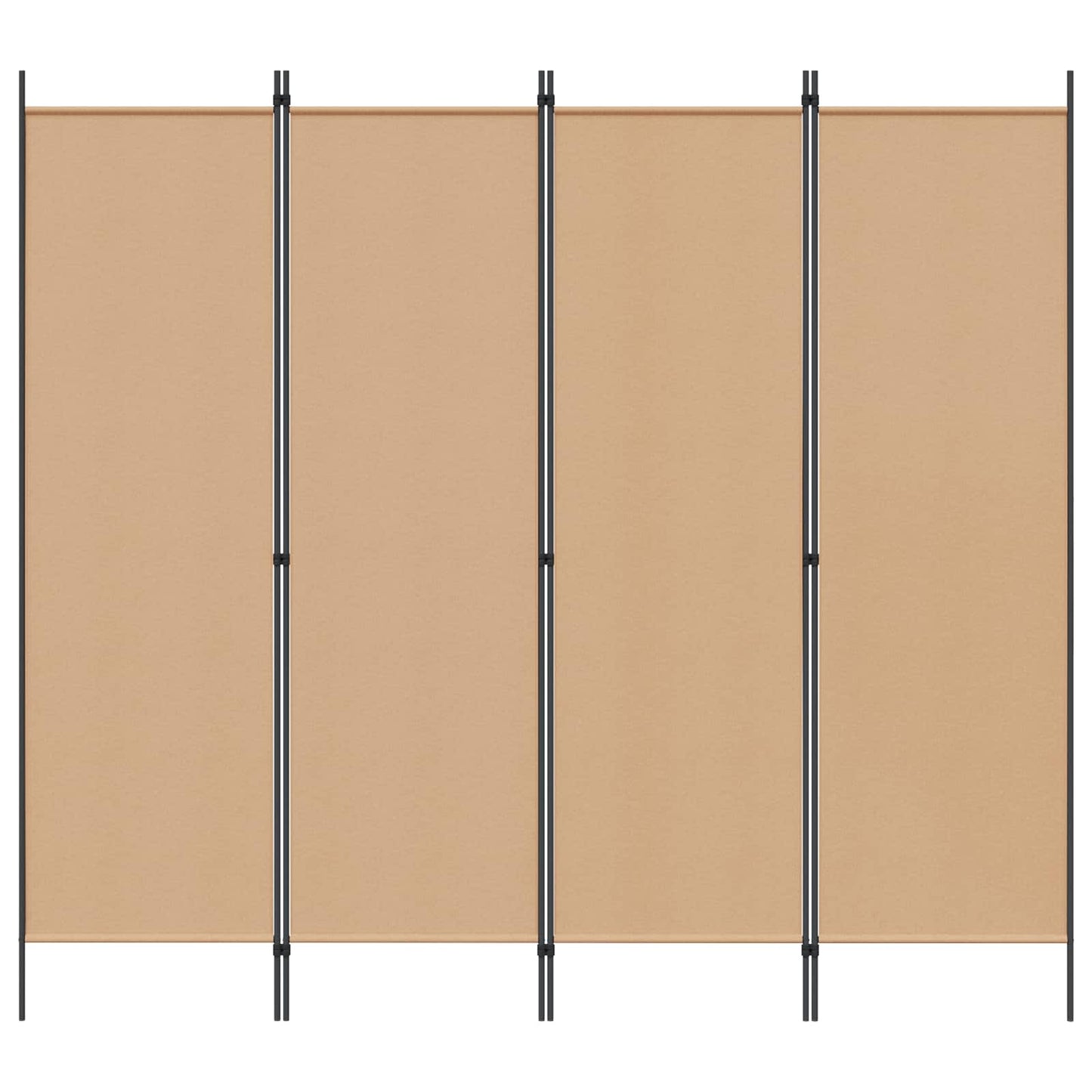 4-teiliger Raumteiler Beige 200 x 180 cm Stoff