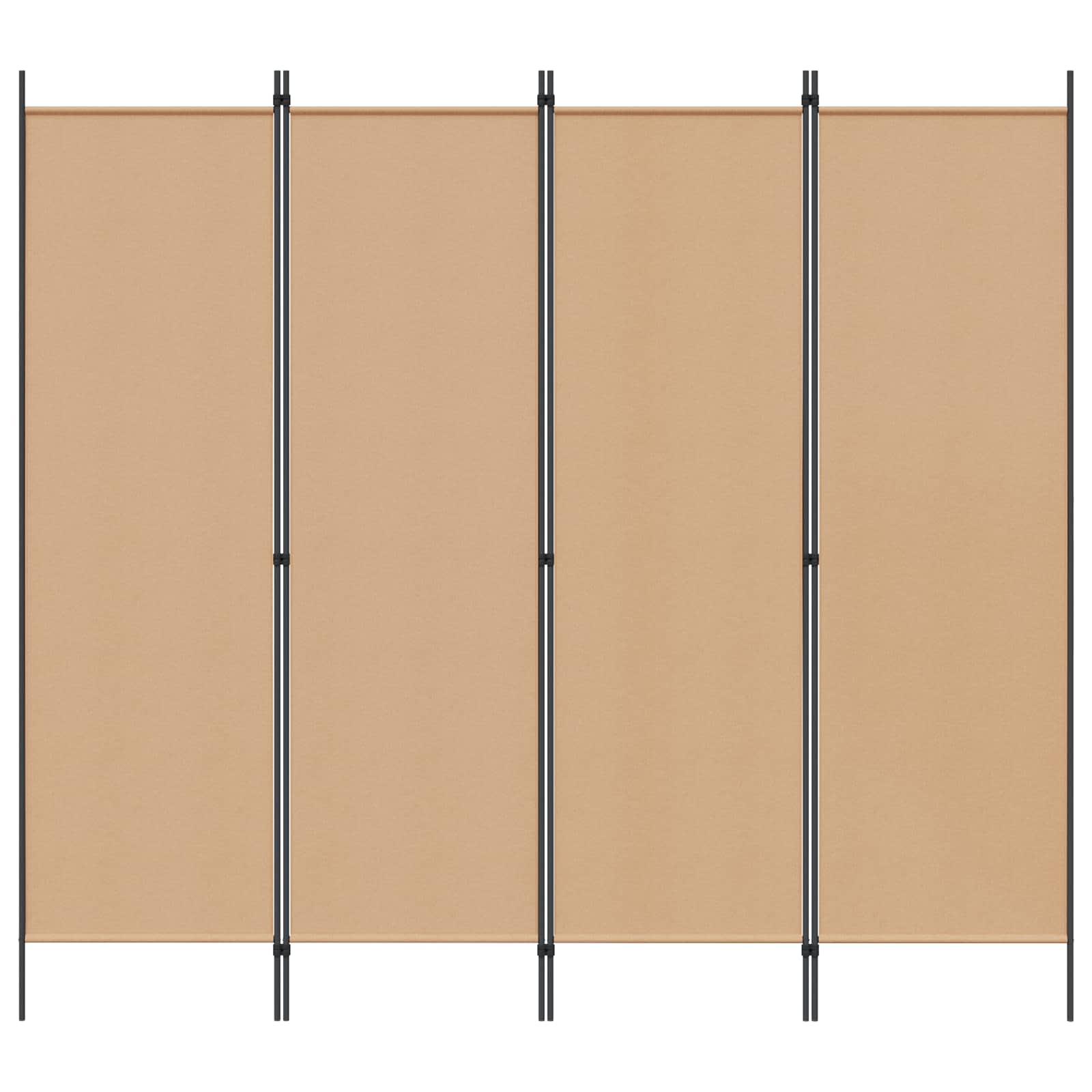 4-teiliger Raumteiler Beige 200 x 180 cm Stoff