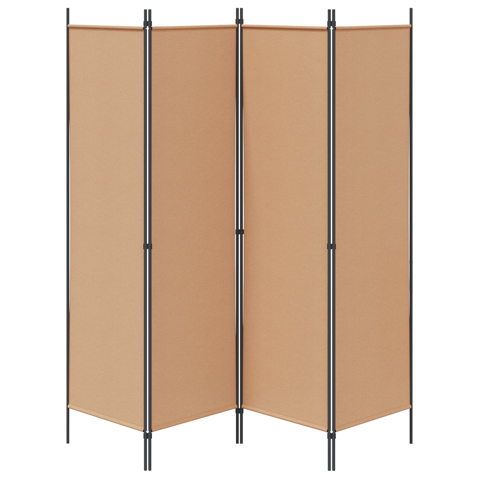4-teiliger Raumteiler Beige 200 x 180 cm Stoff