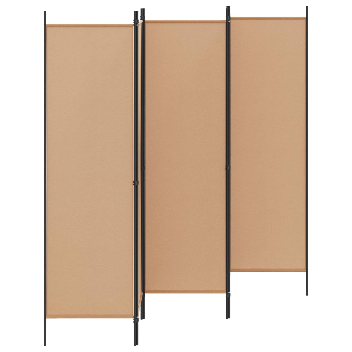 5-teiliger Raumteiler Beige 250 x 180 cm Stoff