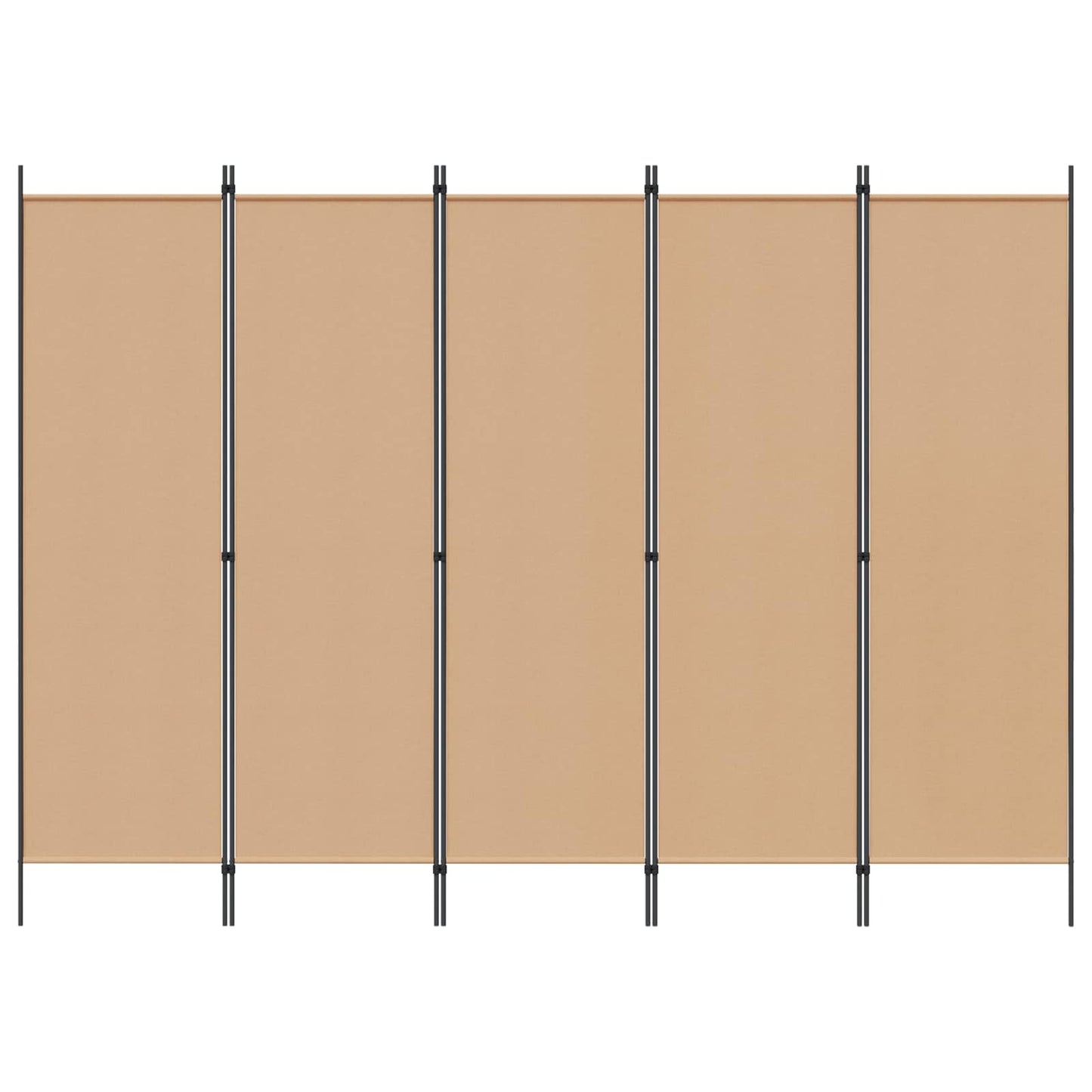5-teiliger Raumteiler Beige 250 x 180 cm Stoff