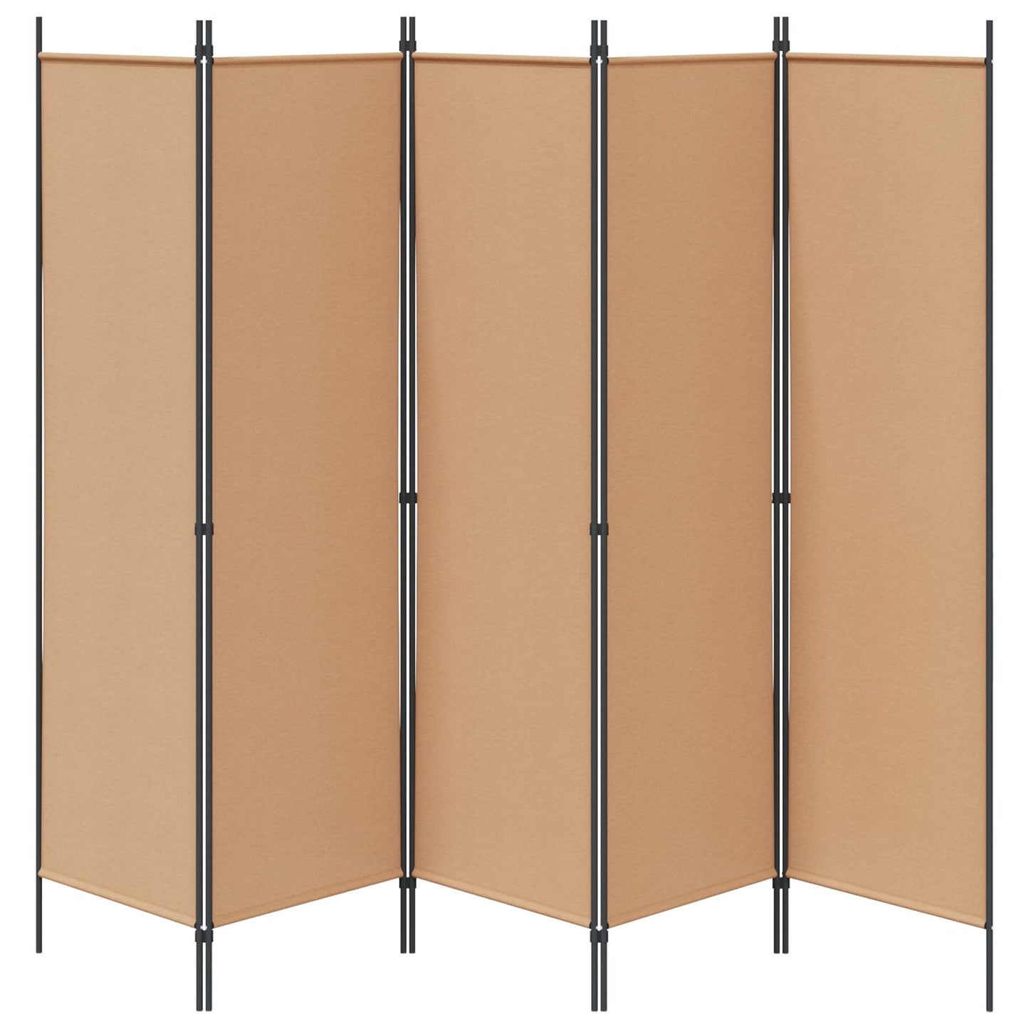 5-teiliger Raumteiler Beige 250 x 180 cm Stoff