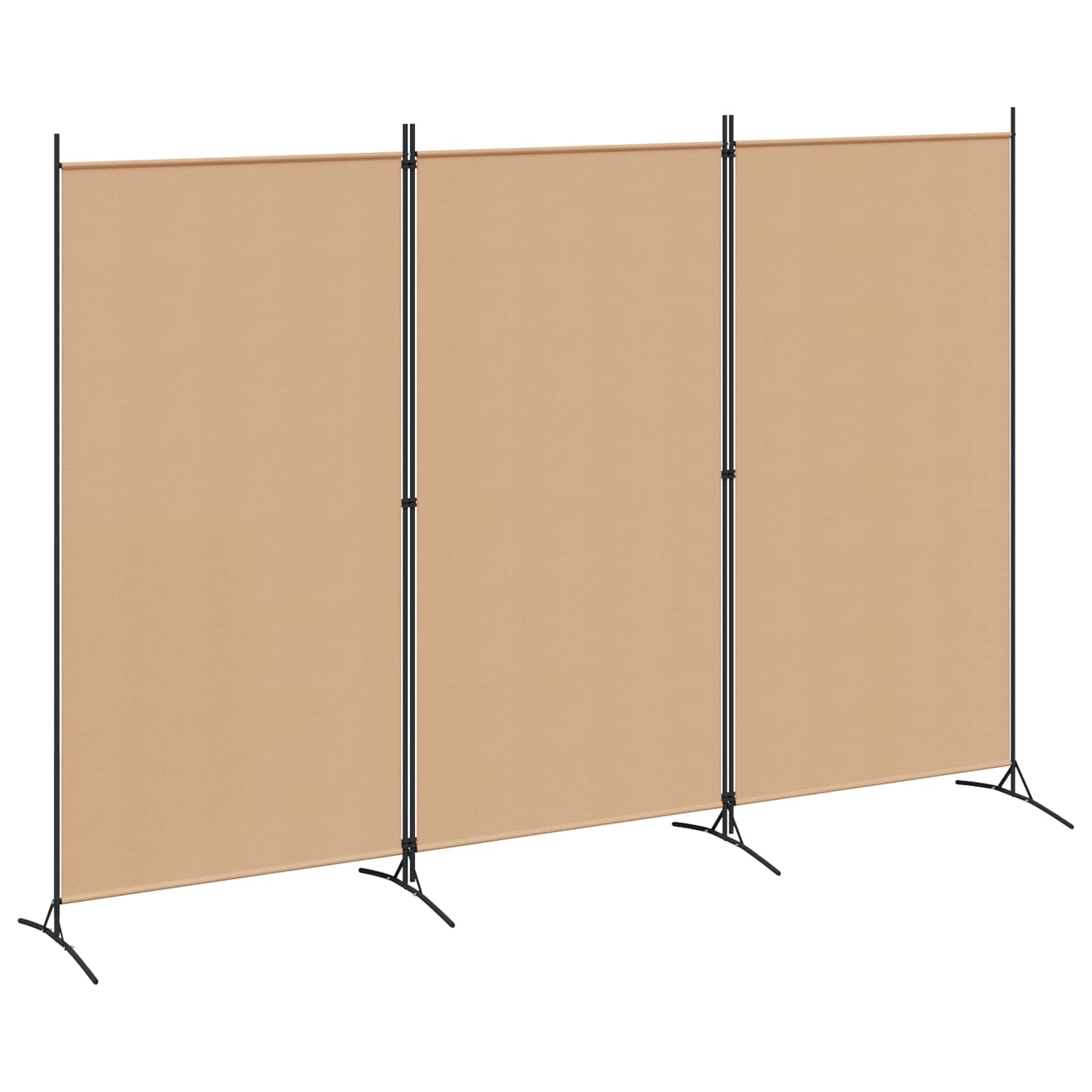 3-teiliger Raumteiler Beige 260 x 180 cm Stoff
