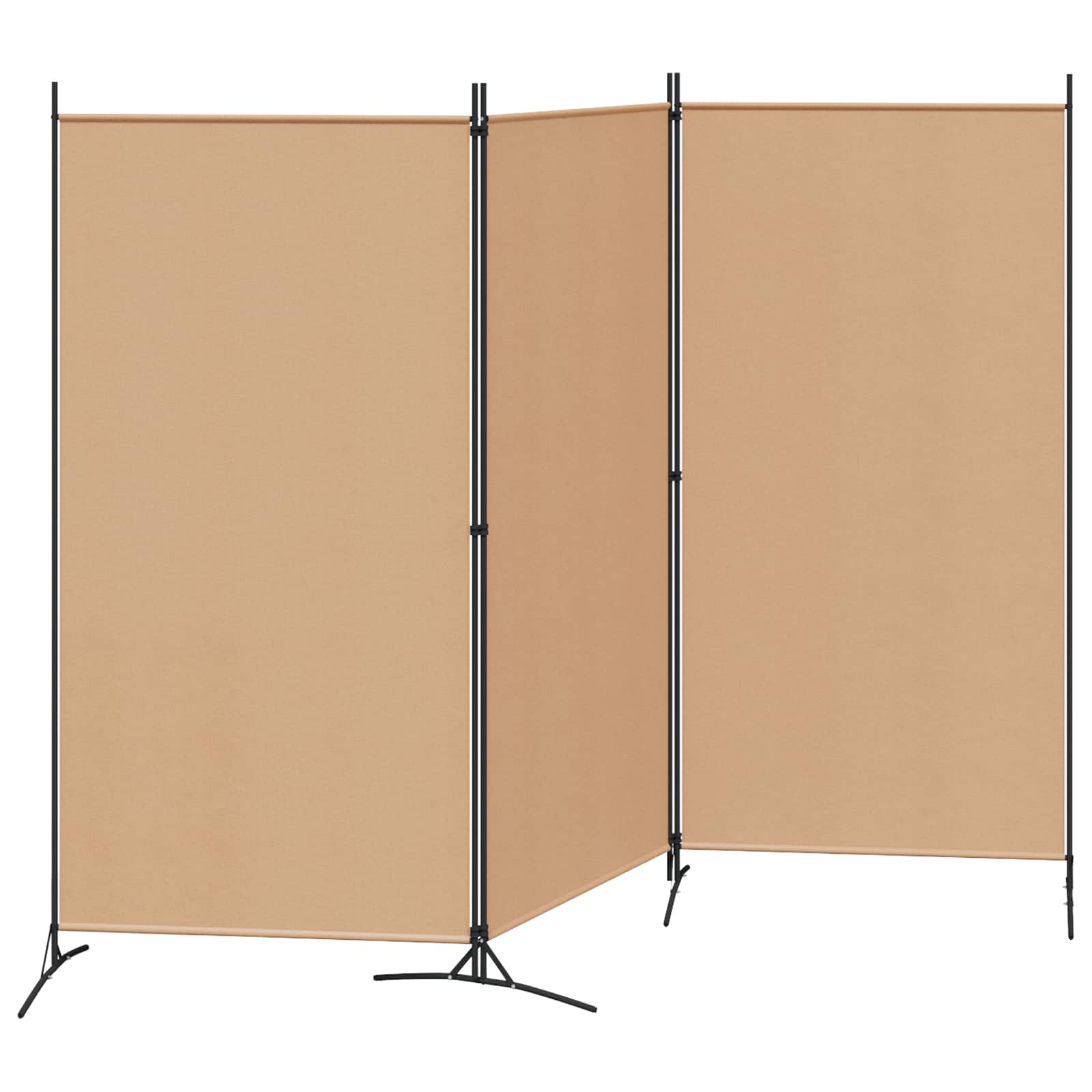 3-teiliger Raumteiler Beige 260 x 180 cm Stoff