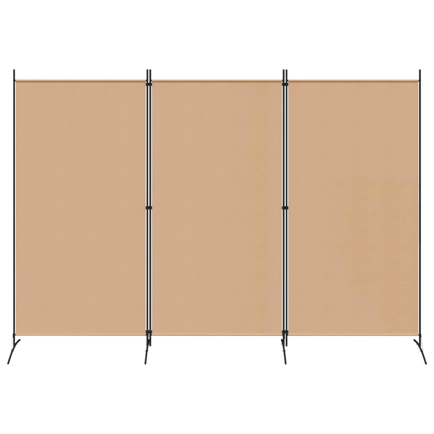 3-teiliger Raumteiler Beige 260 x 180 cm Stoff