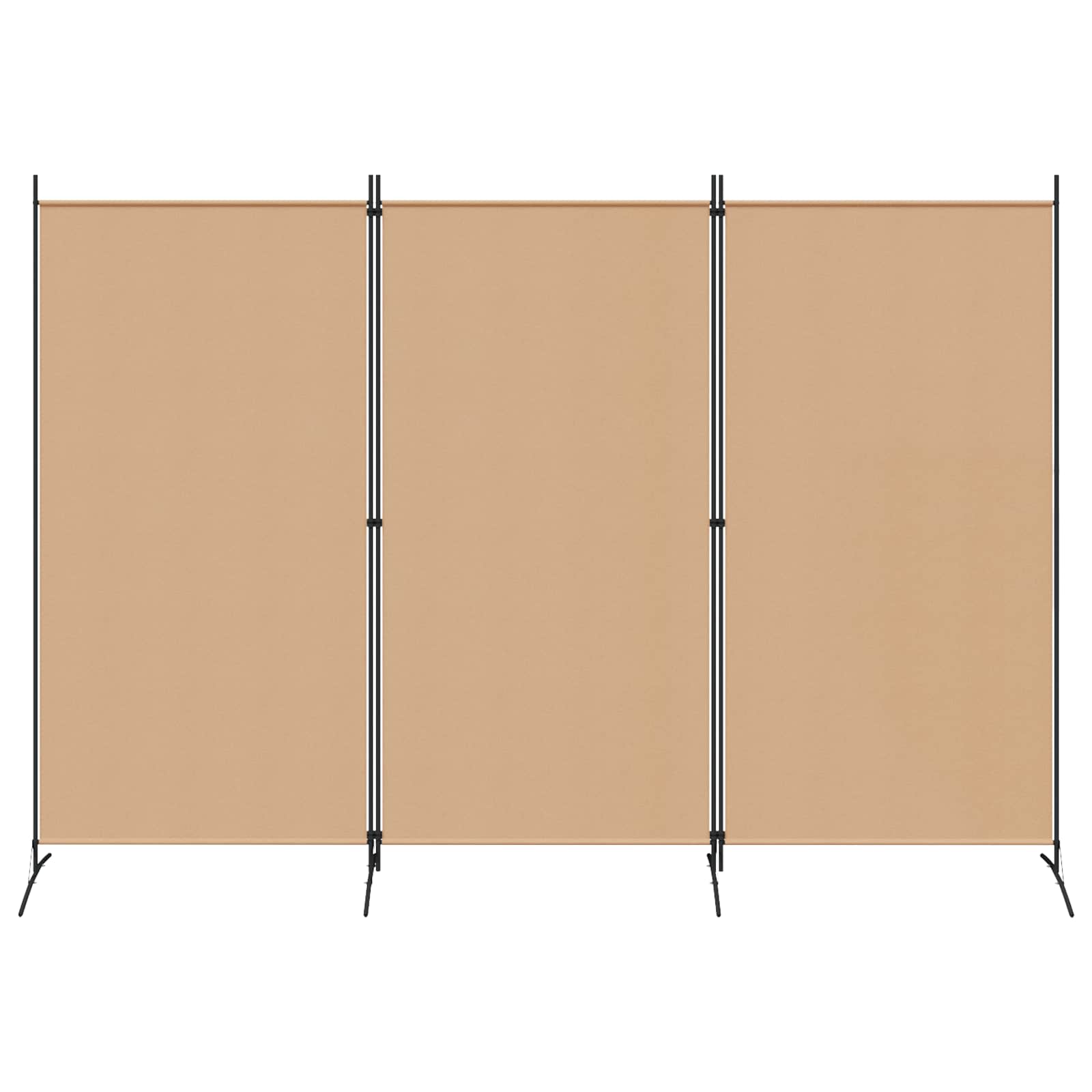 3-teiliger Raumteiler Beige 260 x 180 cm Stoff