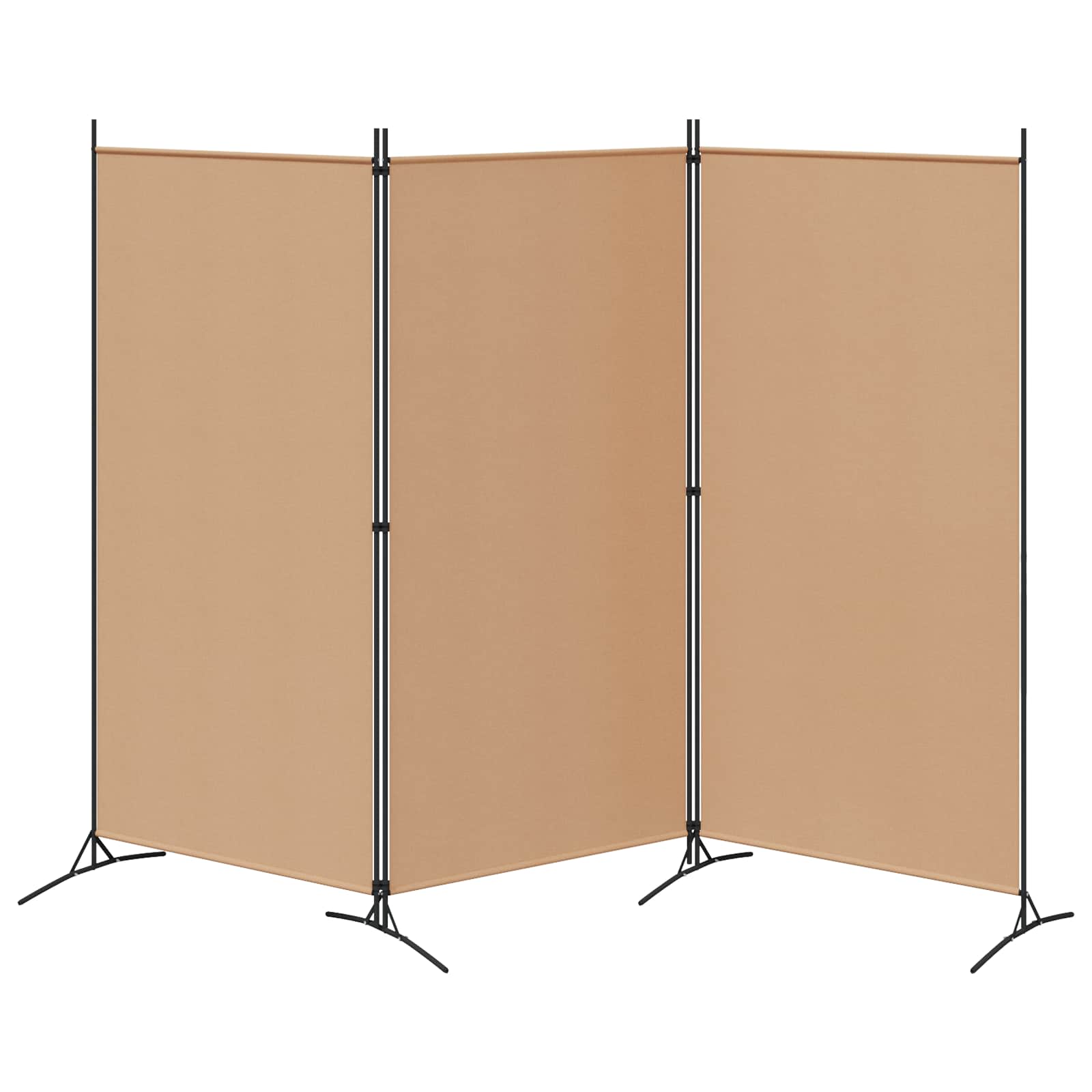 3-teiliger Raumteiler Beige 260 x 180 cm Stoff