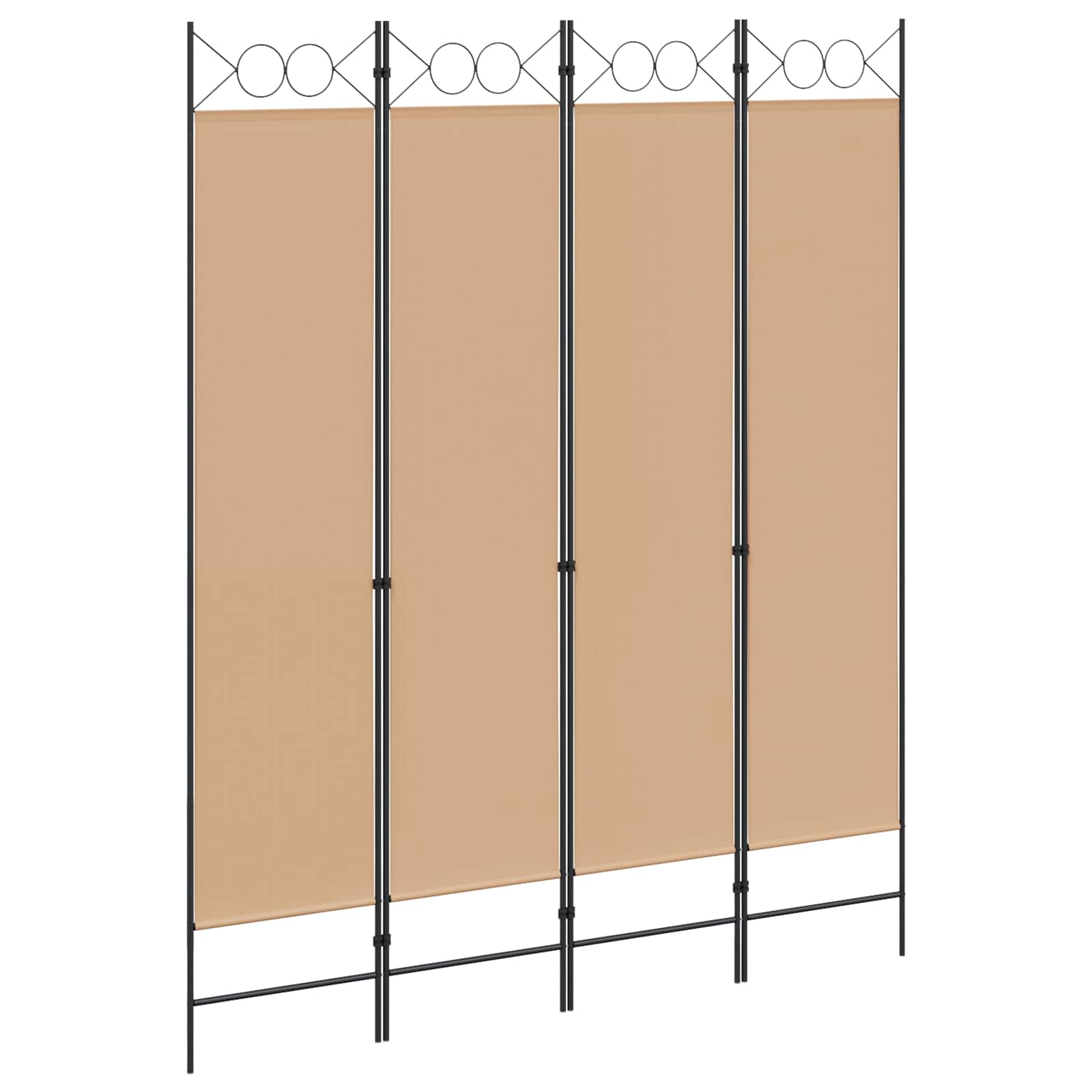 4-teiliger Raumteiler Beige 160 x 200 cm Stoff