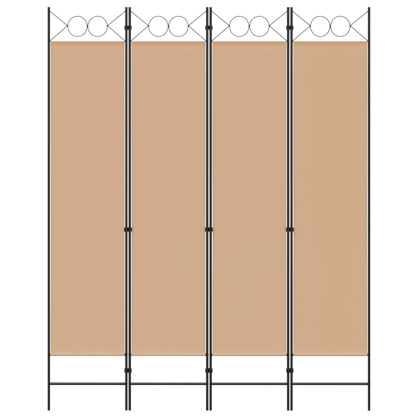 4-teiliger Raumteiler Beige 160 x 200 cm Stoff