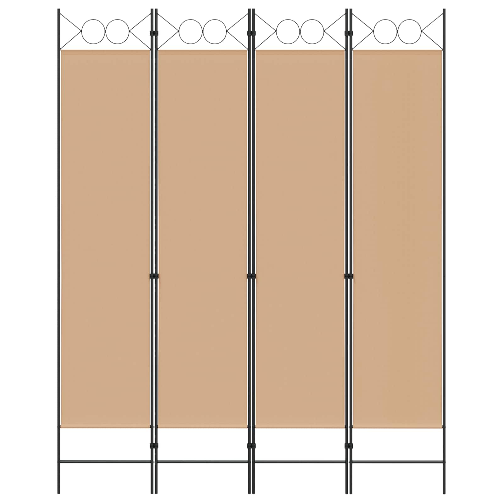 4-teiliger Raumteiler Beige 160 x 200 cm Stoff