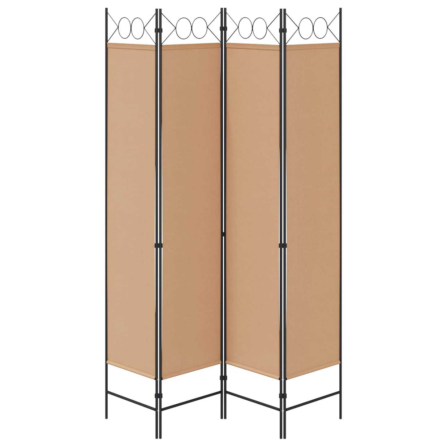 4-teiliger Raumteiler Beige 160 x 200 cm Stoff