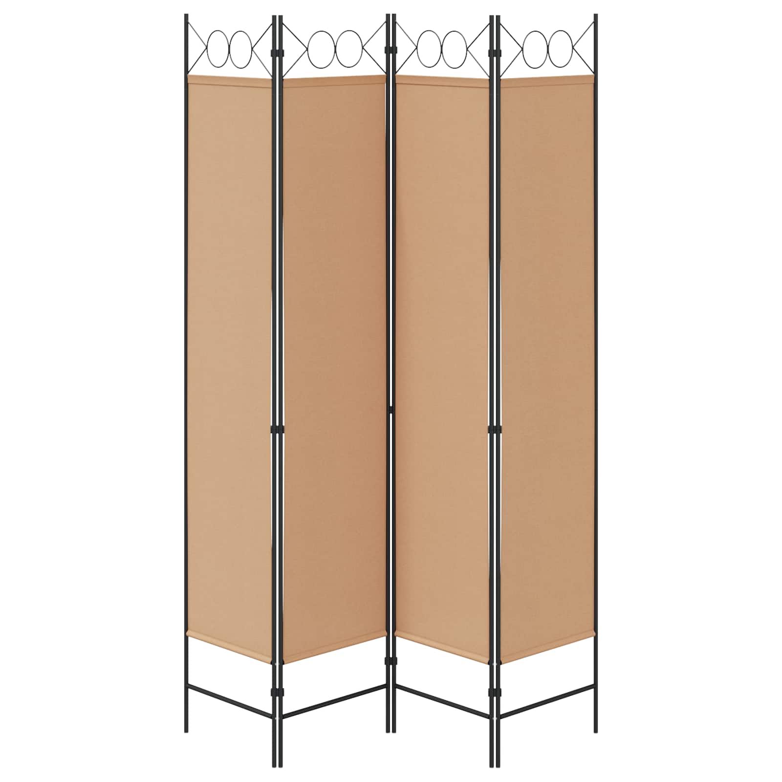 4-teiliger Raumteiler Beige 160 x 200 cm Stoff