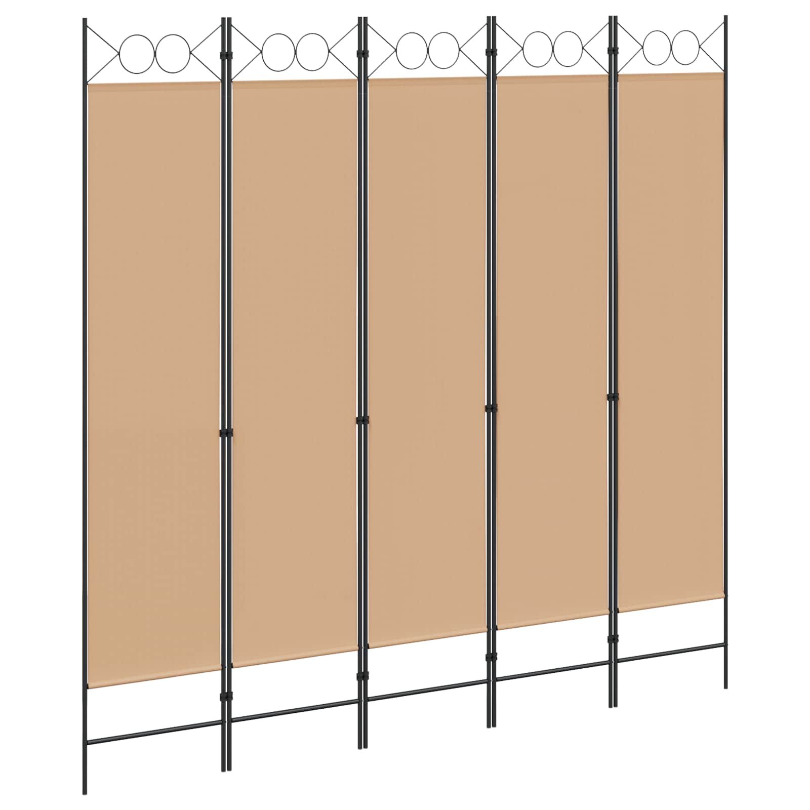 5-teiliger Raumteiler Beige 200 x 200 cm Stoff
