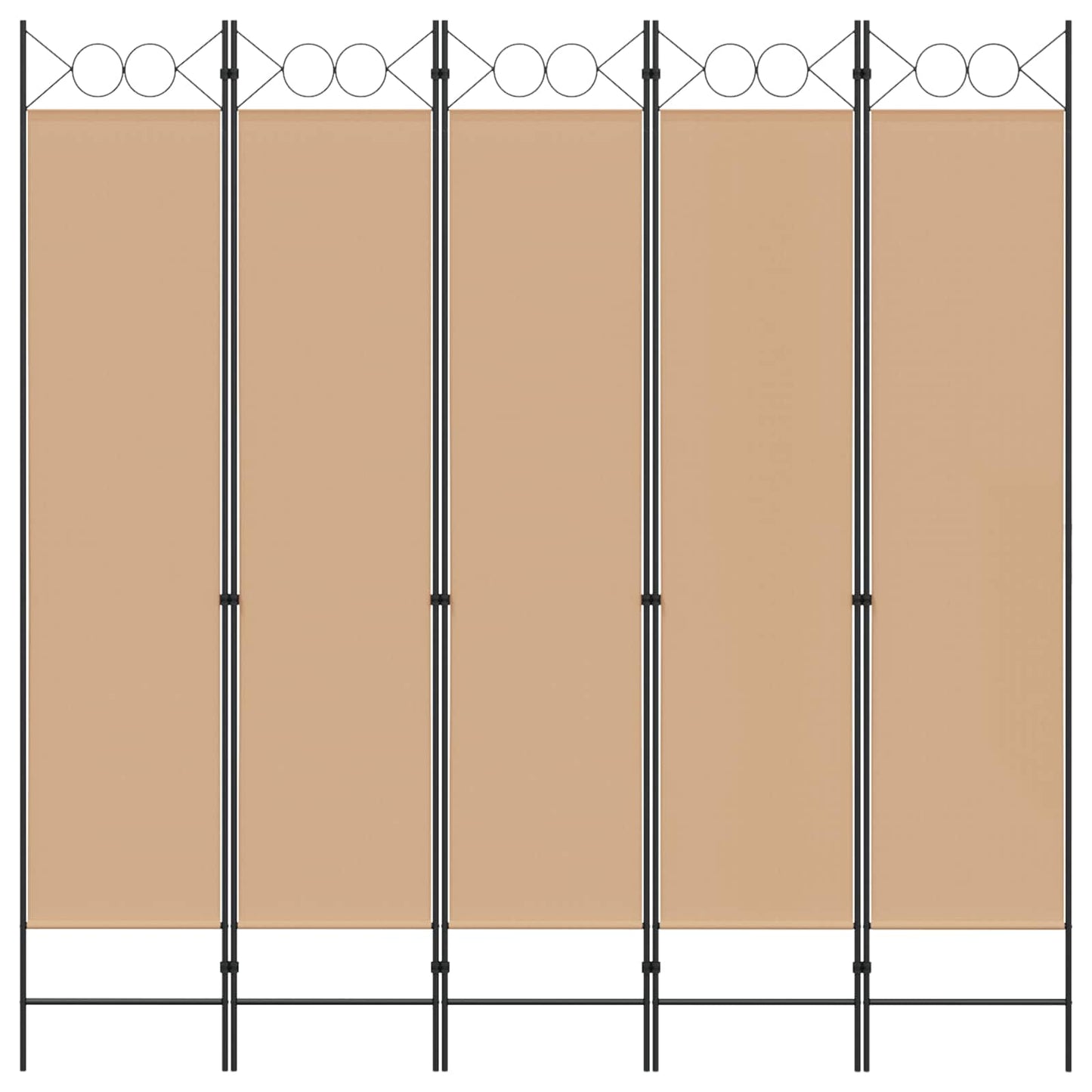 5-teiliger Raumteiler Beige 200 x 200 cm Stoff
