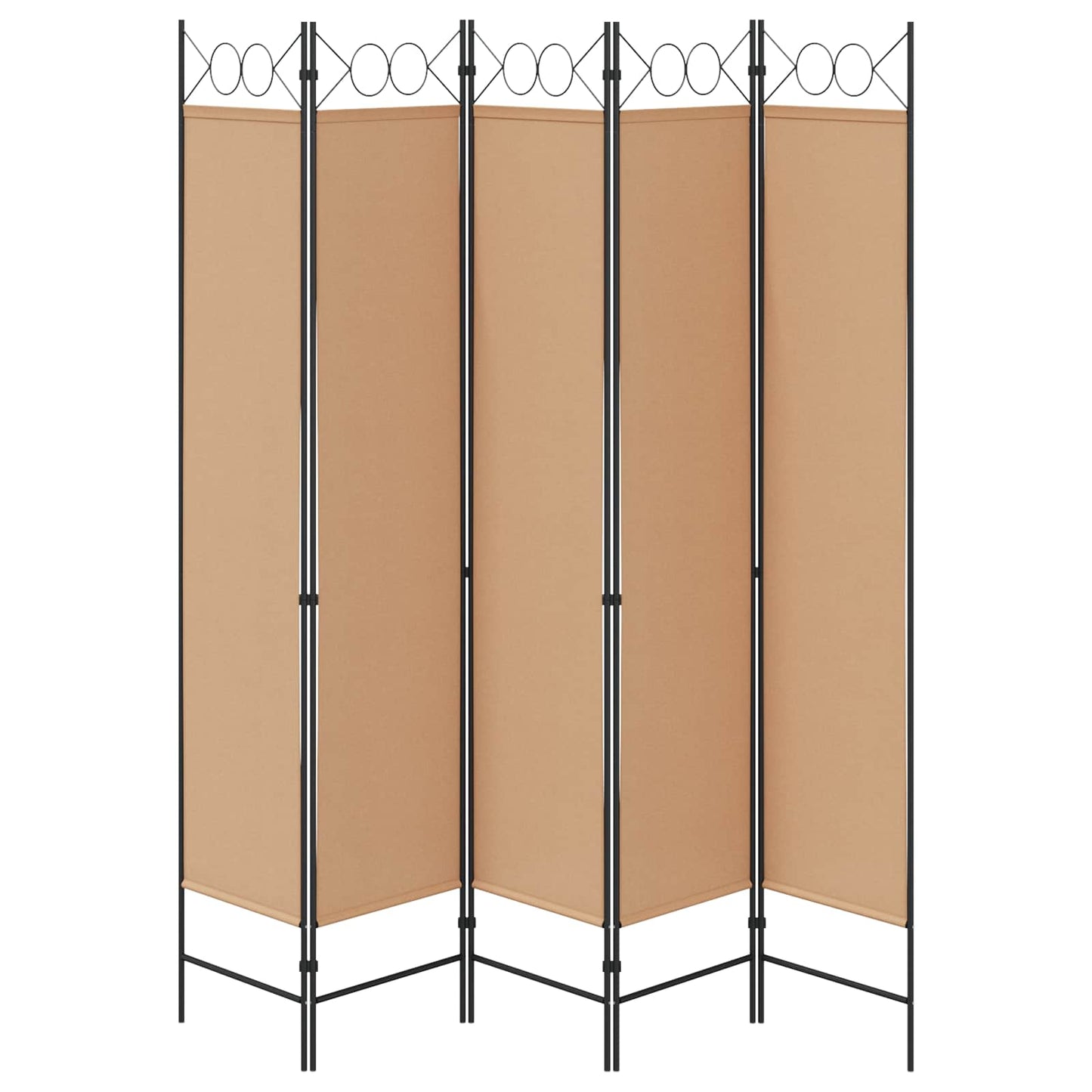 5-teiliger Raumteiler Beige 200 x 200 cm Stoff