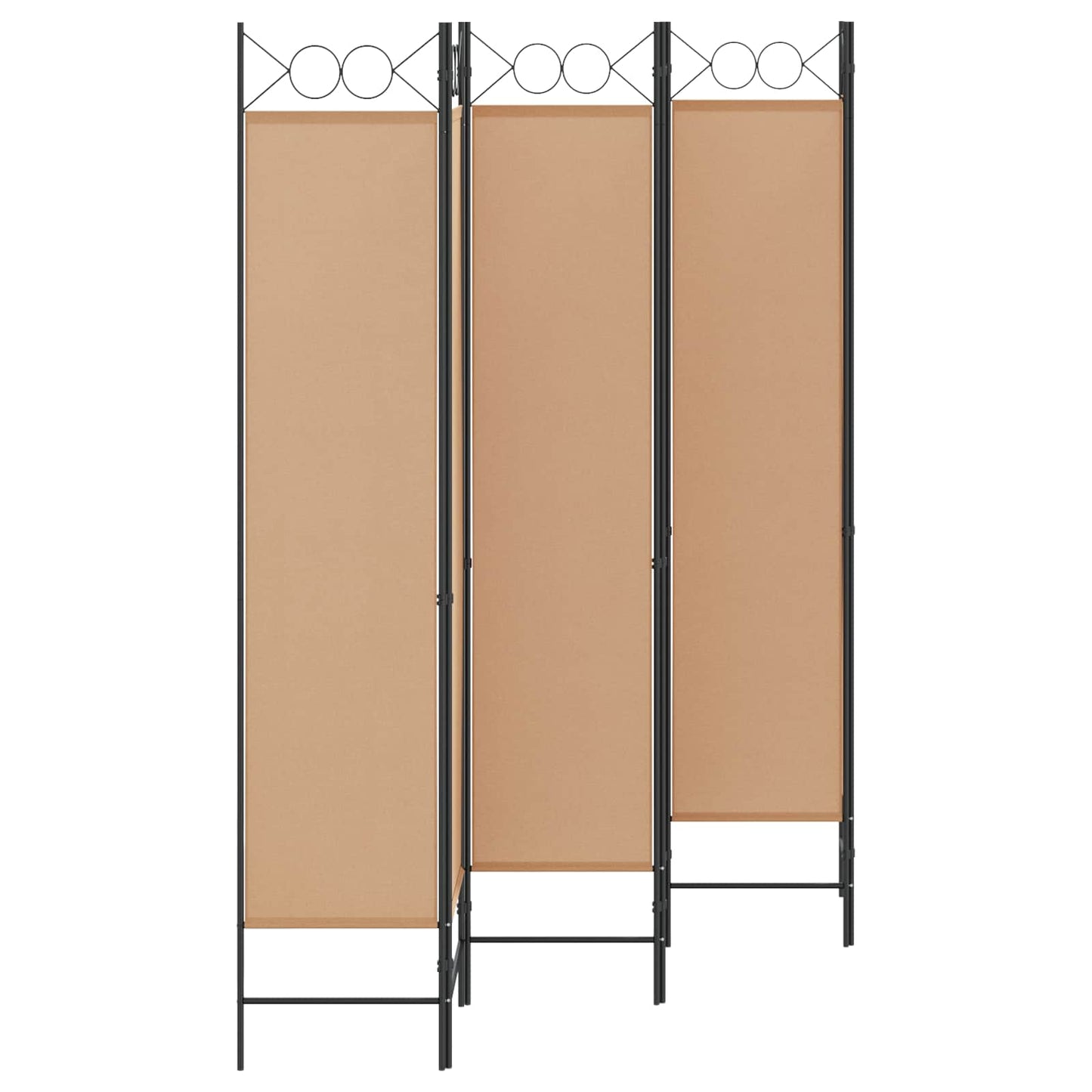 6-teiliger Raumtrenner Beige 240 x 200 cm Stoff