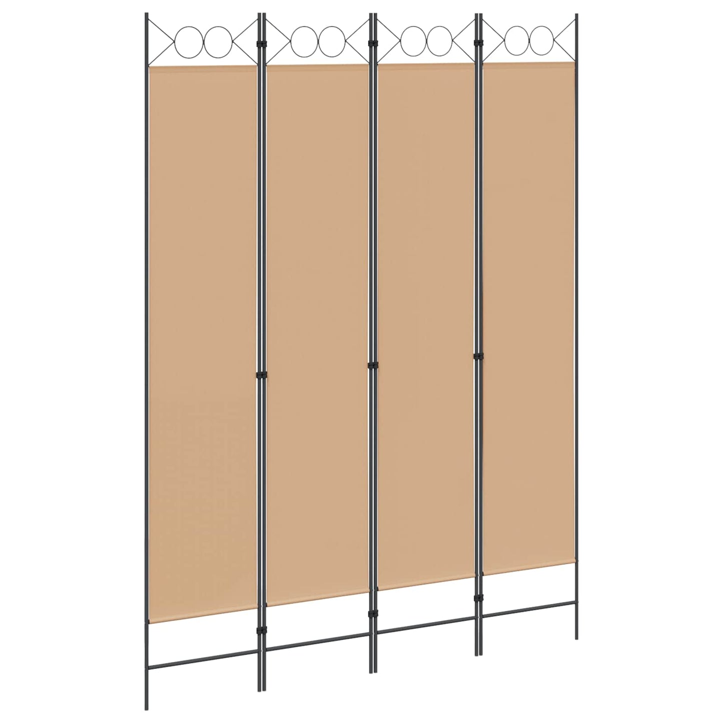 4-teiliger Raumteiler Beige 160 x 220 cm Stoff