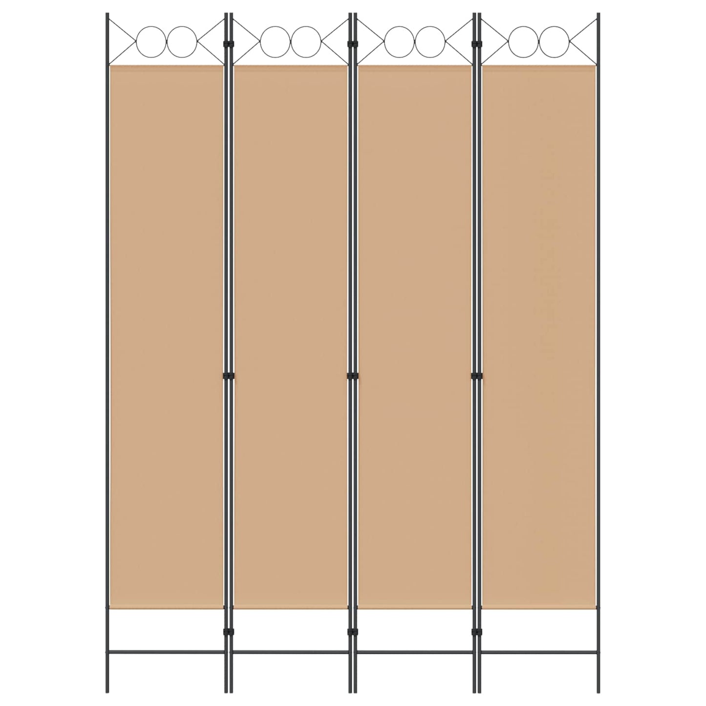 4-teiliger Raumteiler Beige 160 x 220 cm Stoff