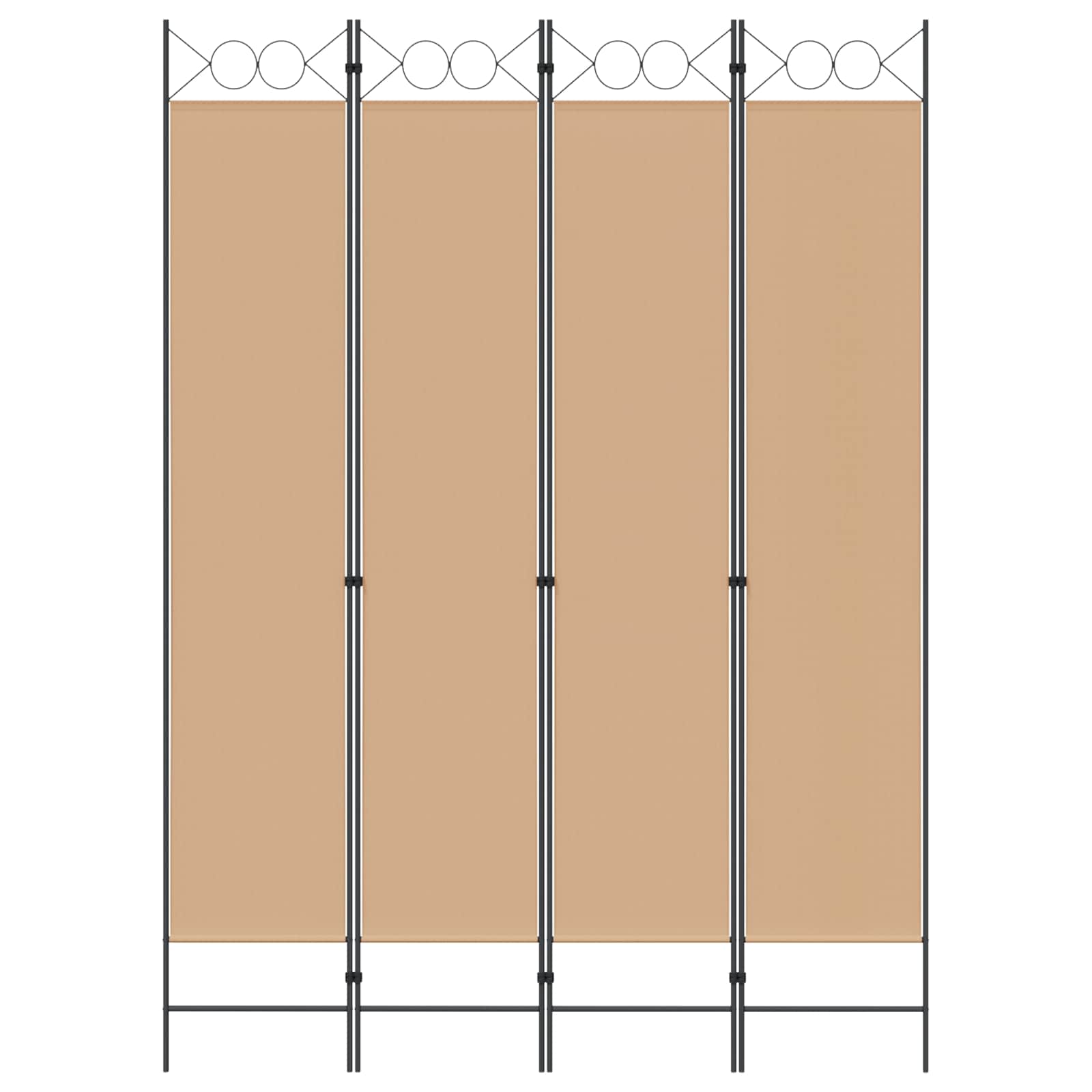 4-teiliger Raumteiler Beige 160 x 220 cm Stoff