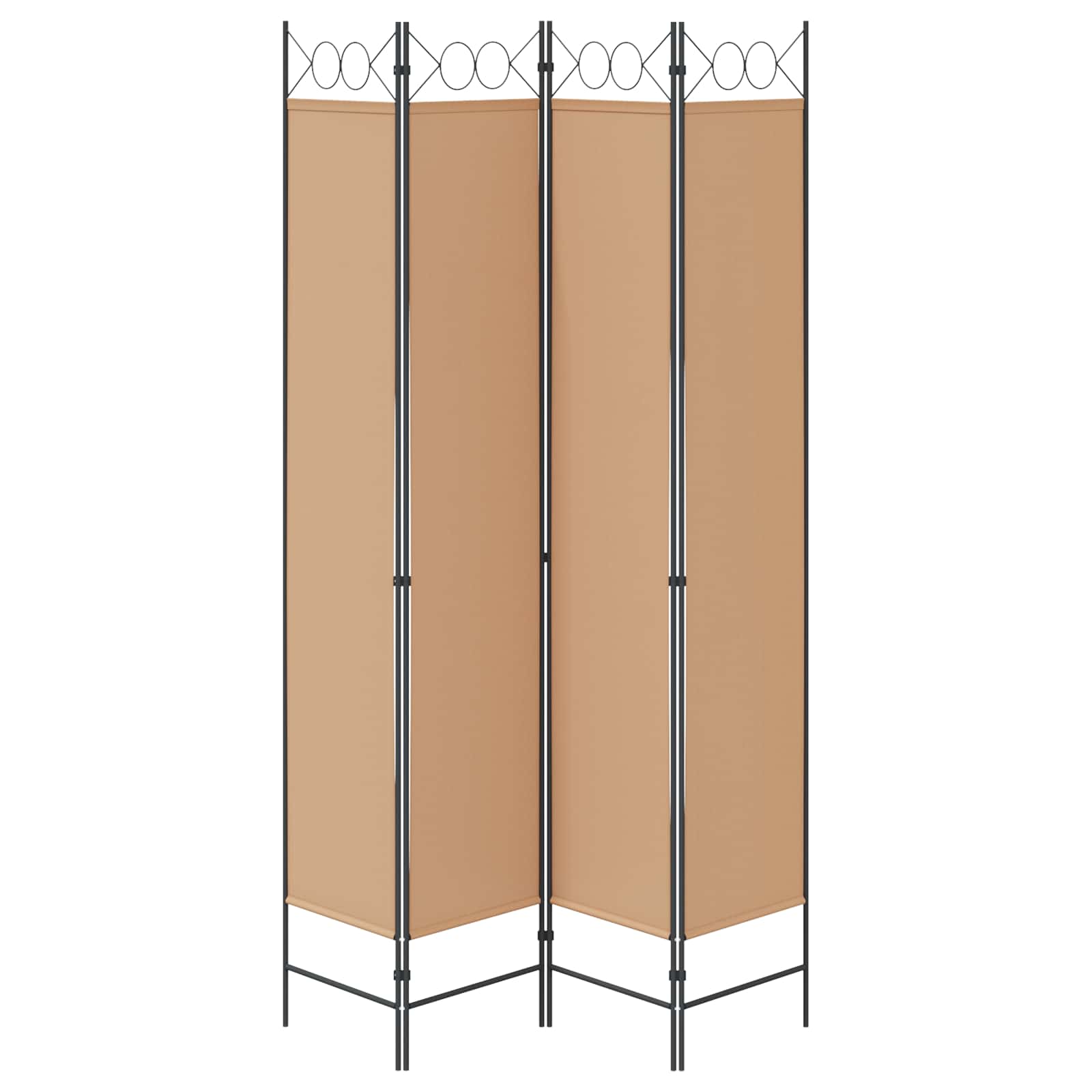4-teiliger Raumteiler Beige 160 x 220 cm Stoff