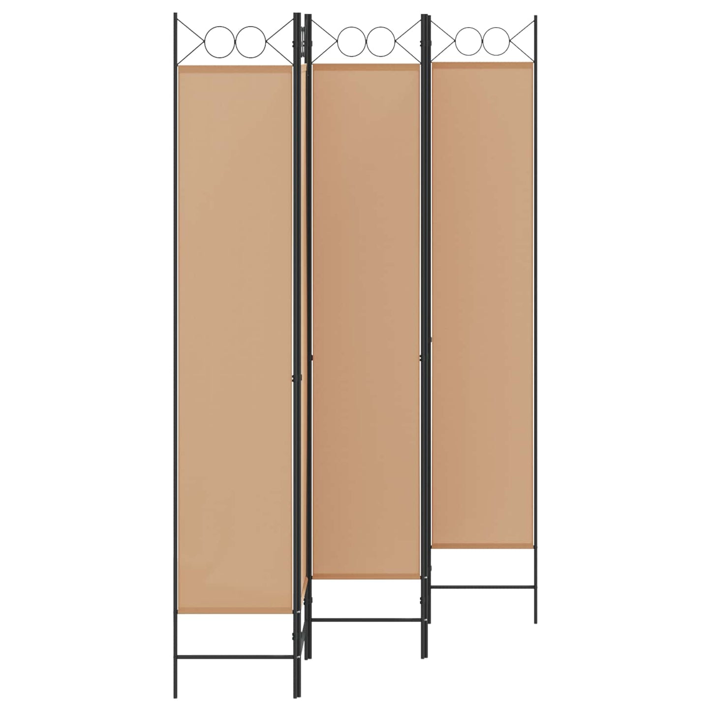 5-teiliger Raumteiler Beige 200 x 220 cm Stoff