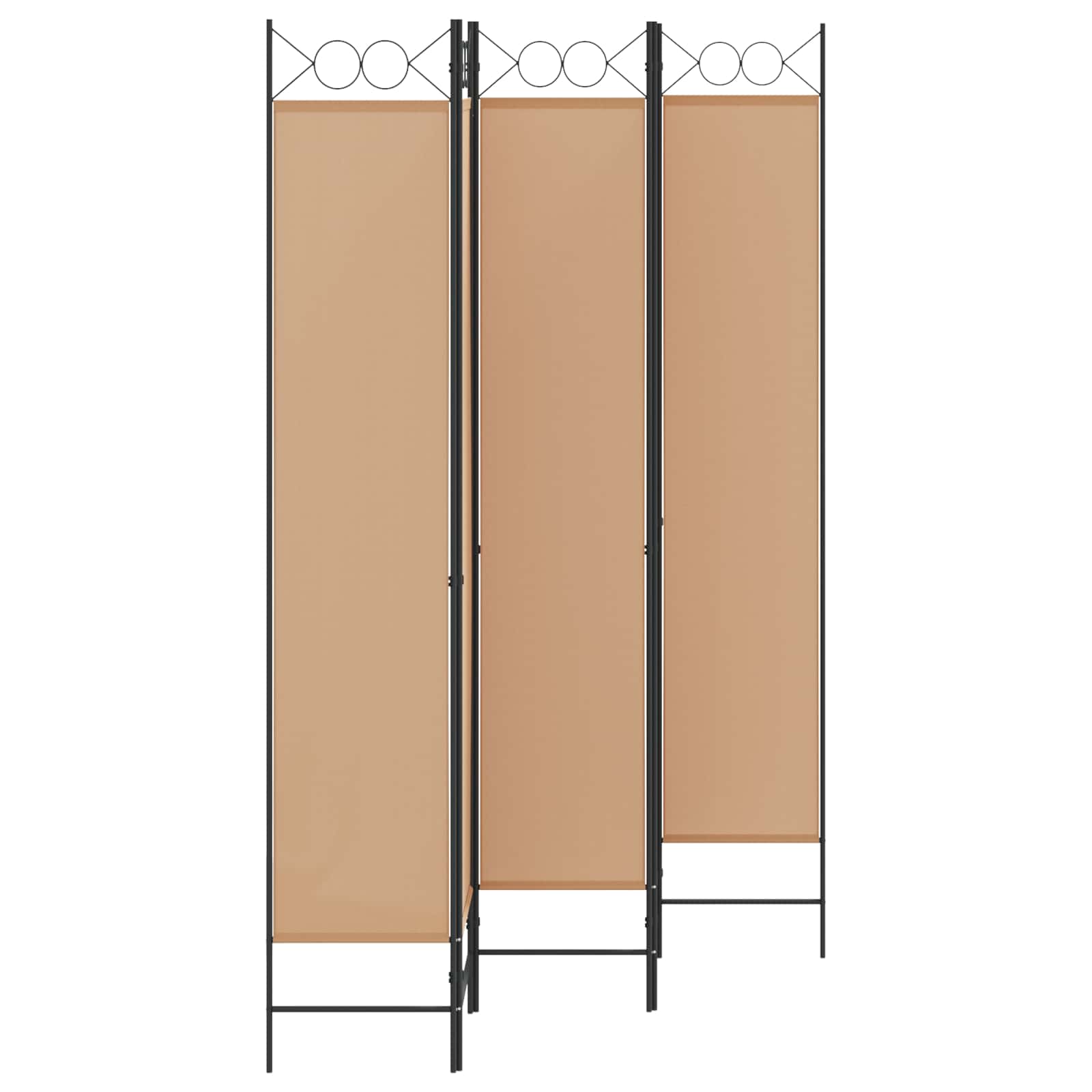 5-teiliger Raumteiler Beige 200 x 220 cm Stoff