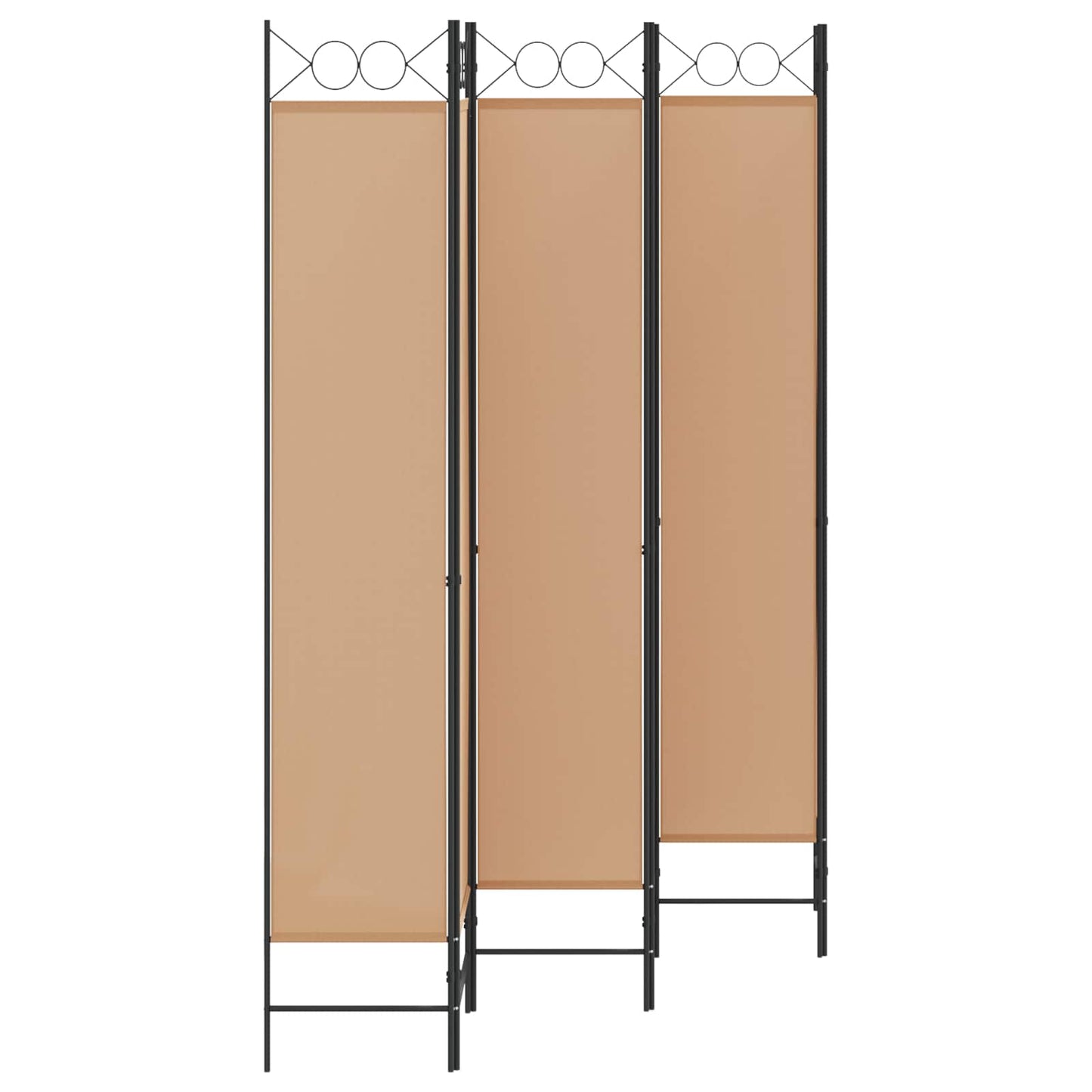 6-teiliger Raumtrenner Beige 240 x 220 cm Stoff