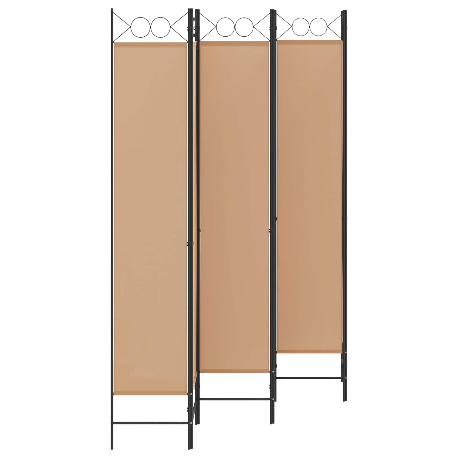 6-teiliger Raumtrenner Beige 240 x 220 cm Stoff