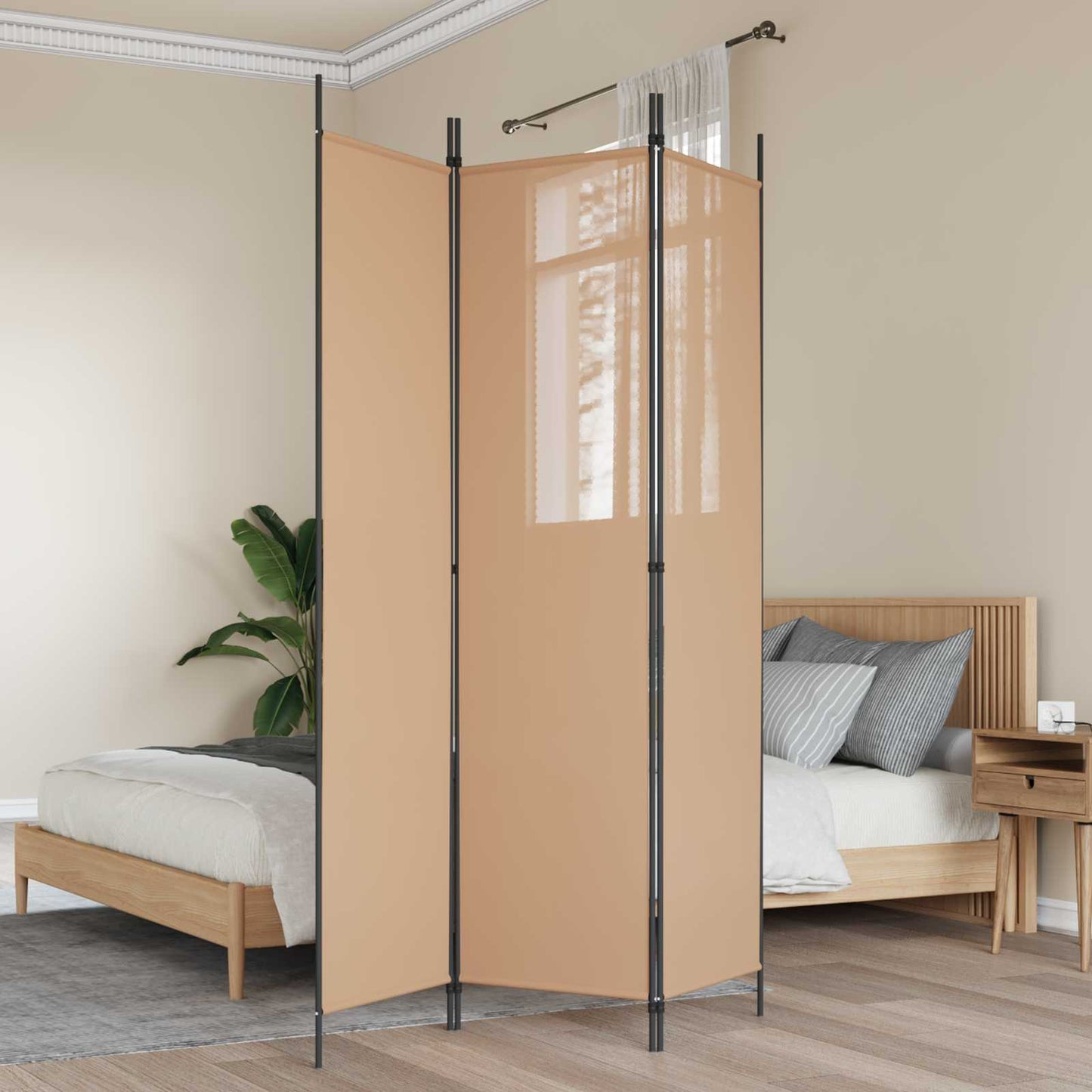 Raumteiler Beige 150 x 200 cm Stoff