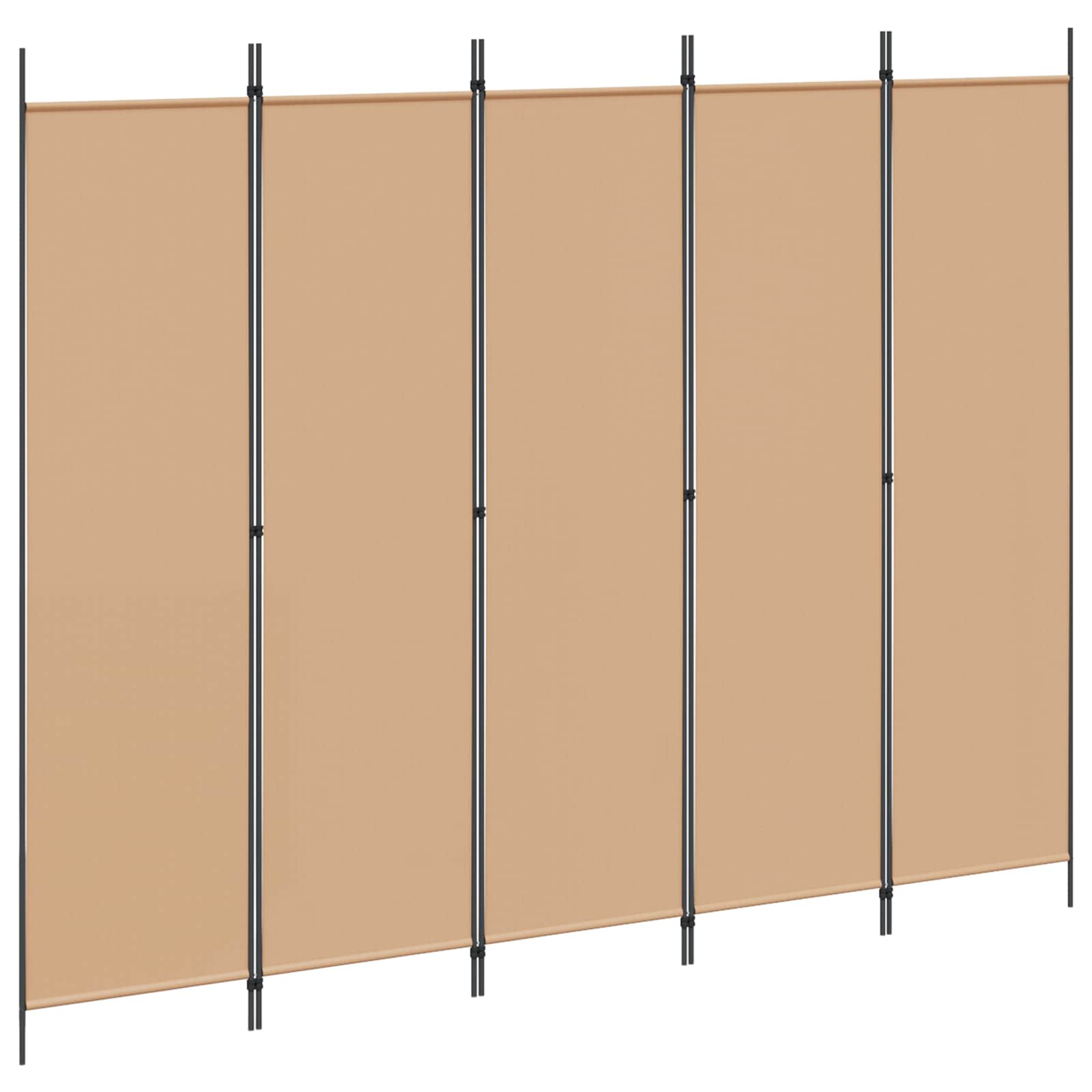 Raumteiler Beige 250 x 200 cm Stoff