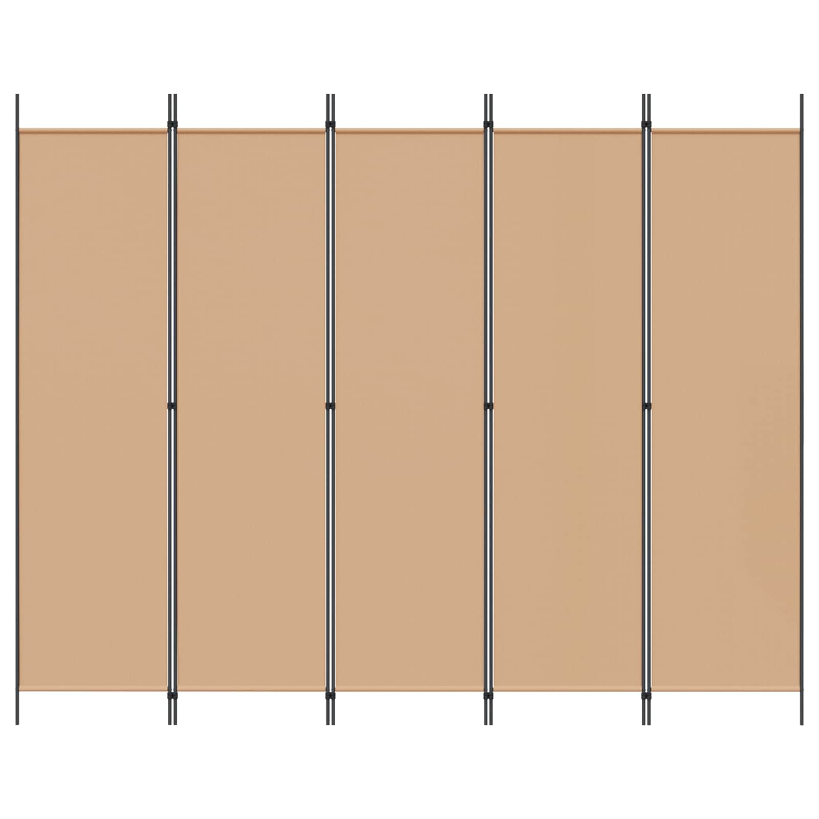 Raumteiler Beige 250 x 200 cm Stoff