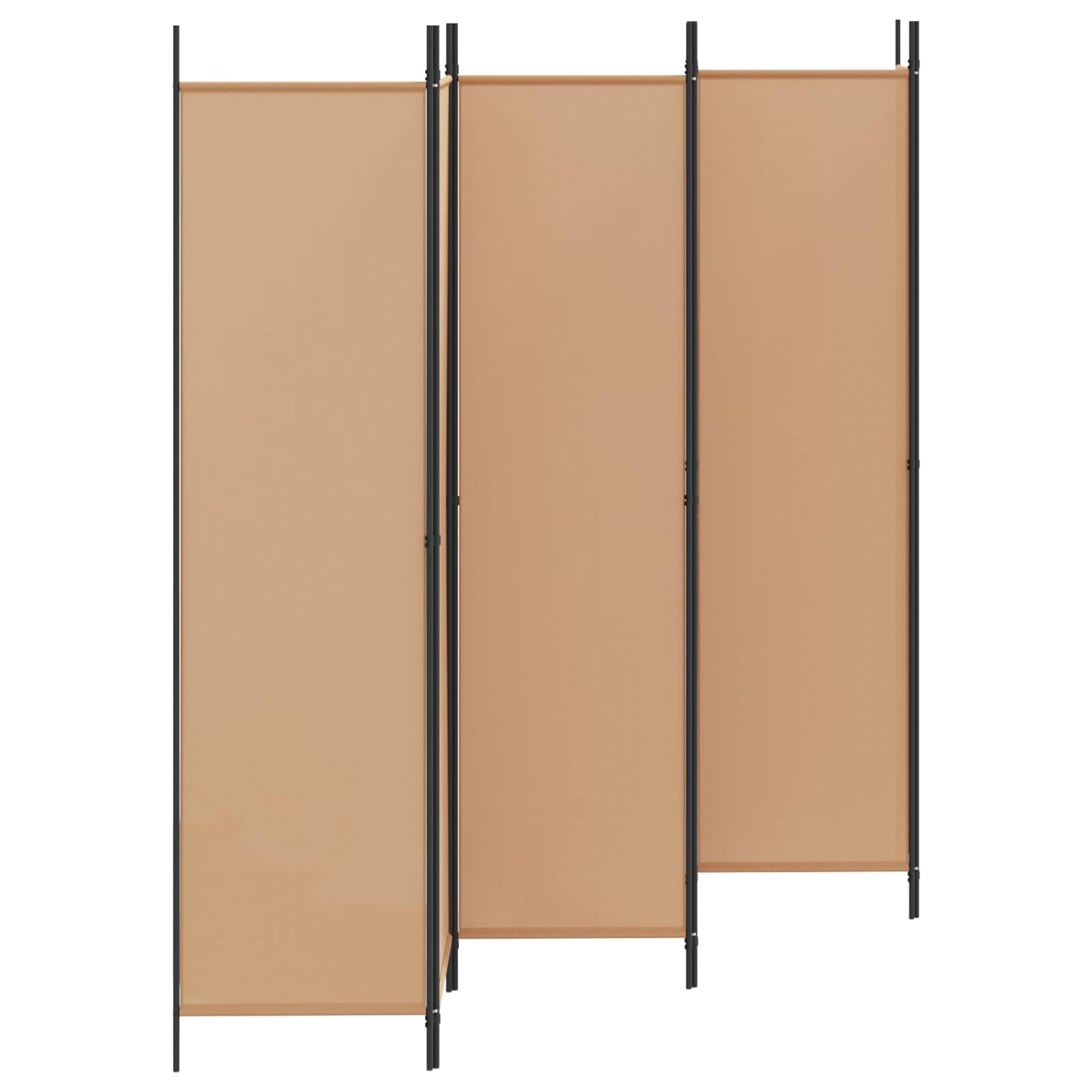 6-teiliger Raumtrenner Beige 300 x 200 cm Stoff